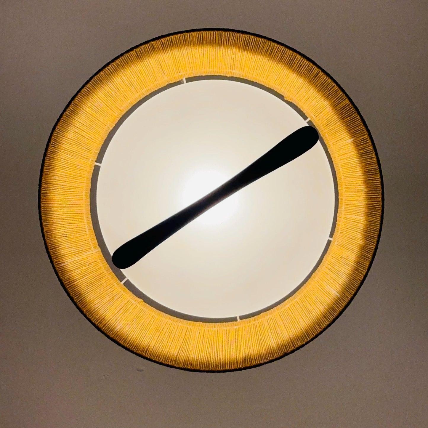 Mid century Pendant lamp sisal by Temde 1960s Germany
