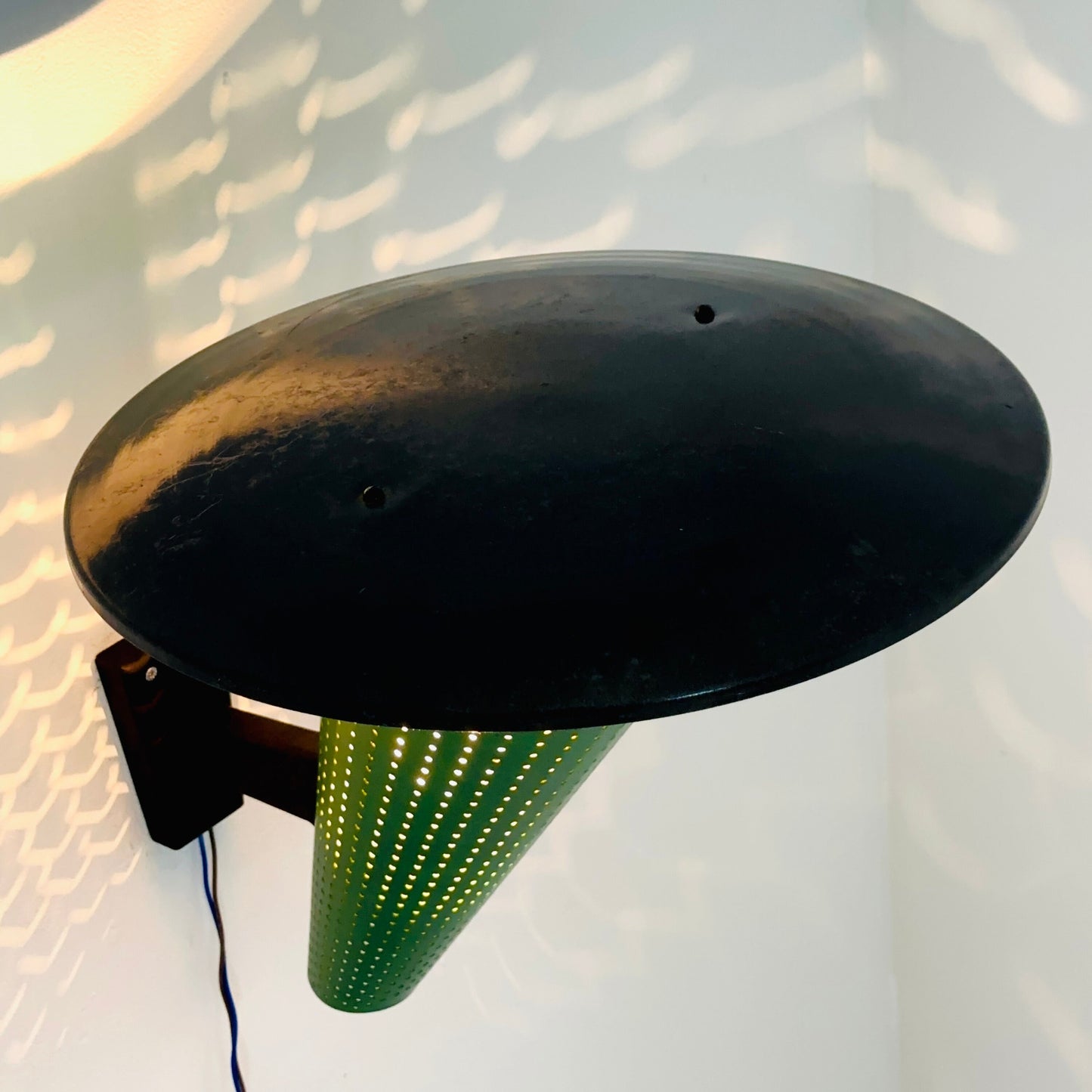 Mid century Metal & brass wall lamp by Jacques Biny, 1950s