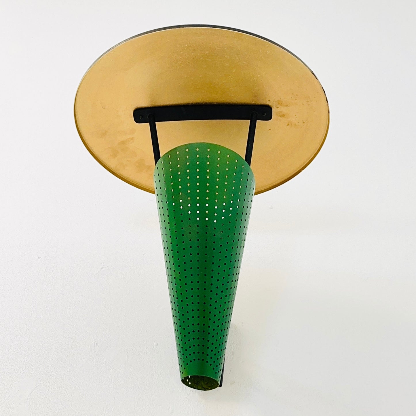 Mid century Metal & brass wall lamp by Jacques Biny, 1950s