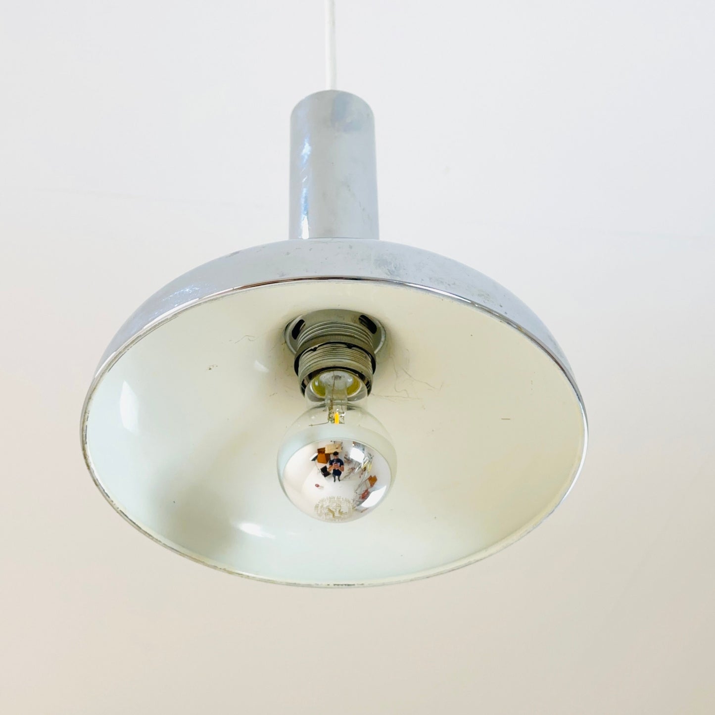 Mid century Chrome-plated metal pendant lamp, Germany 1960s