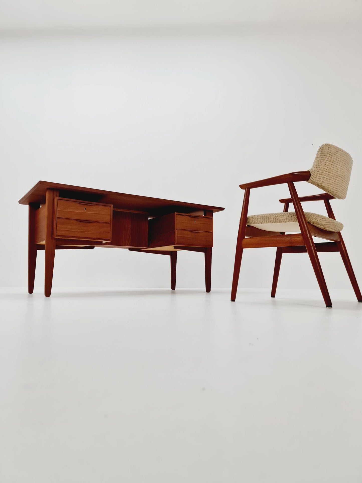 Danish teak desk by Henning Jorgensen for Fredericia Denmark, 1960s