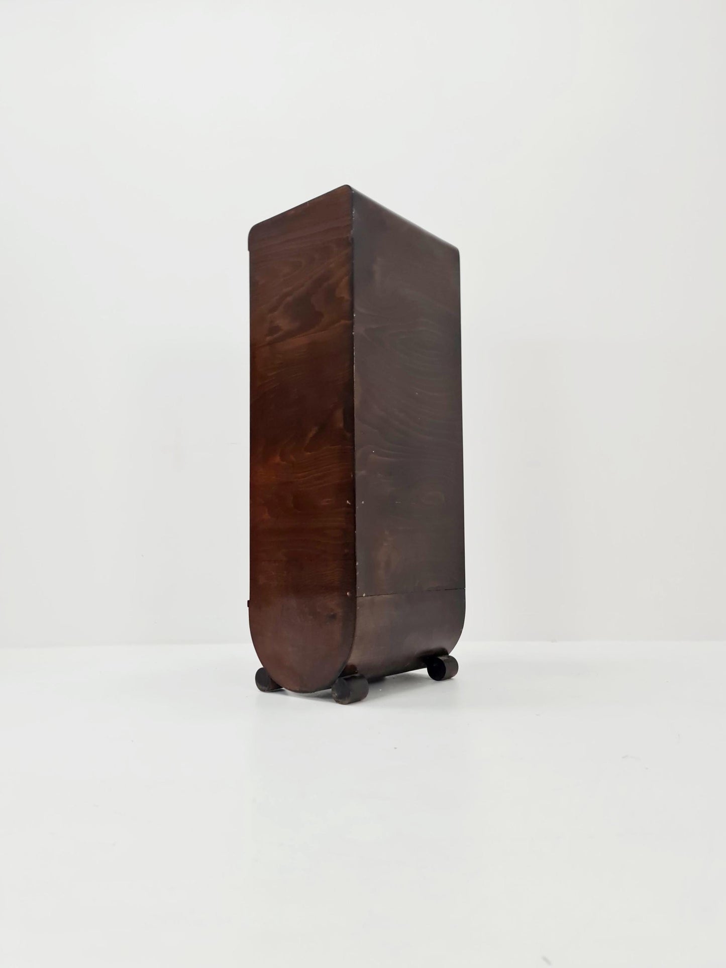 Mid century German roll document cabinet in Wood by Ekawerk Büro Möbel , 1950s