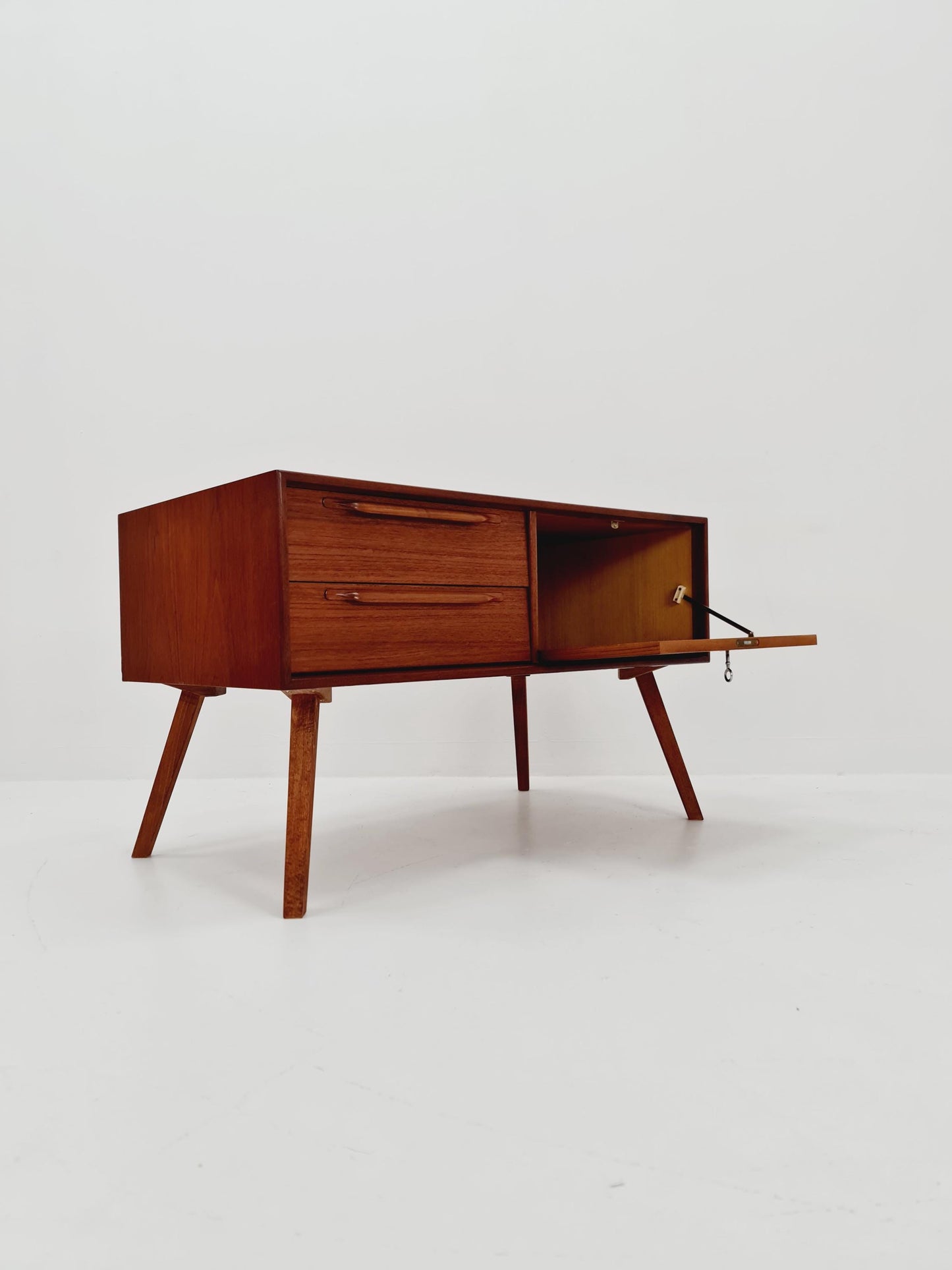Mid Century Modern German teak record cabinet by Heinrich Riestenpatt For RT 200 ,1960
