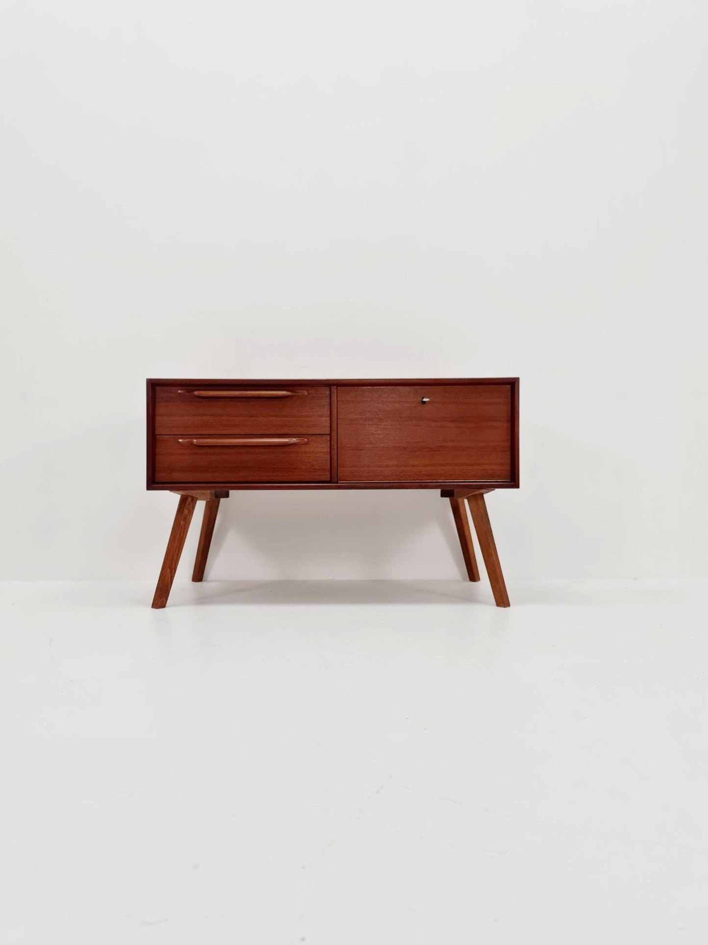 Mid Century Modern German teak record cabinet by Heinrich Riestenpatt For RT 200 ,1960