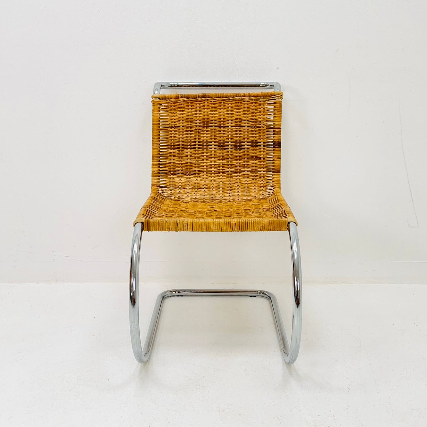 Mid century Bauhaus B42/MR10 Rattan Easy chair by Mies Van Der Rohe for Tecta, 1980