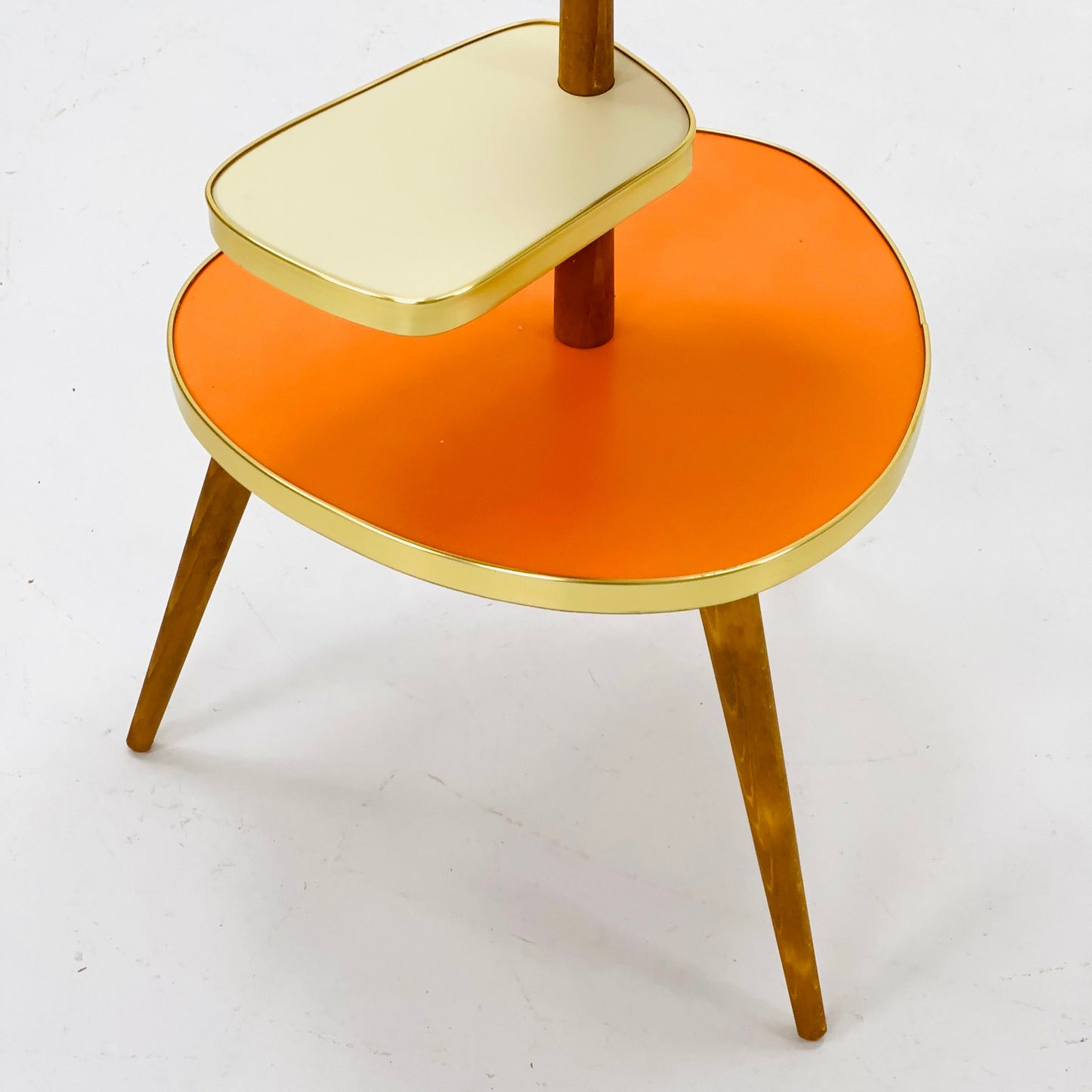 1950s German Plant Stand, Colorful Vintage Mid-Century Minimalist Indoor Plant Stand Side Table Retro flower table