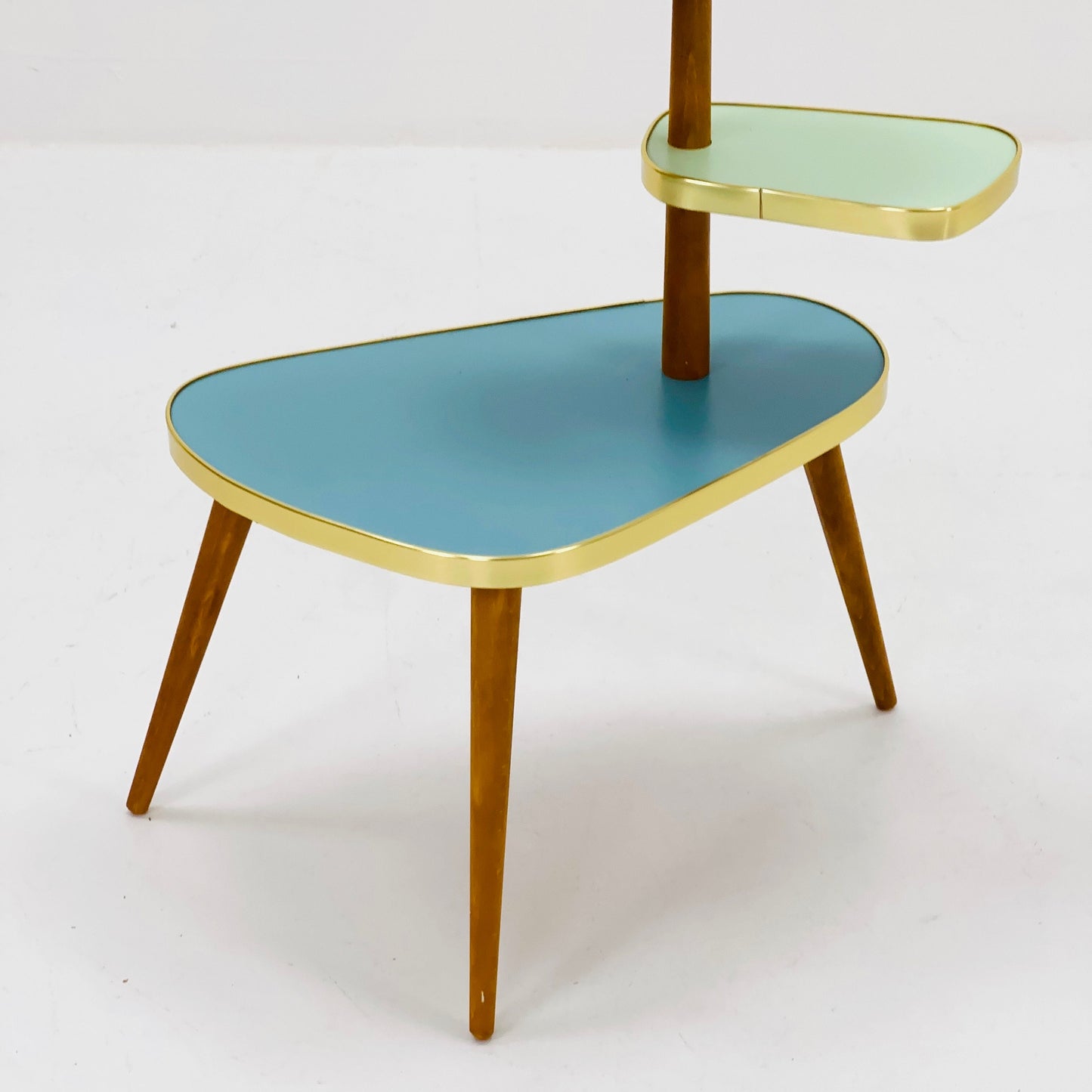 1950s German Plant Stand, Colorful Vintage Mid-Century Minimalist Indoor Plant Stand Side Table Retro flower table