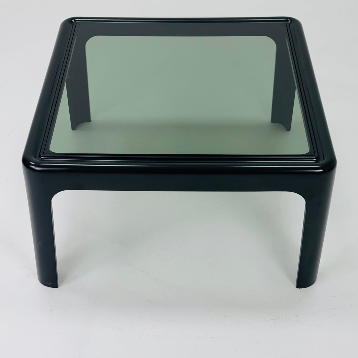 Mid-Century Space Age green smoked glass coffee table by Peter Ghyczy for Horn Collection, 1960s
