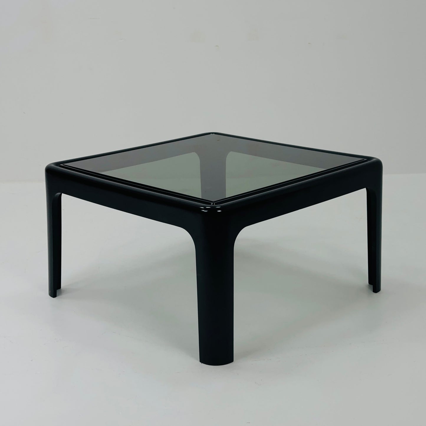 Mid-Century Space Age green smoked glass coffee table by Peter Ghyczy for Horn Collection, 1960s