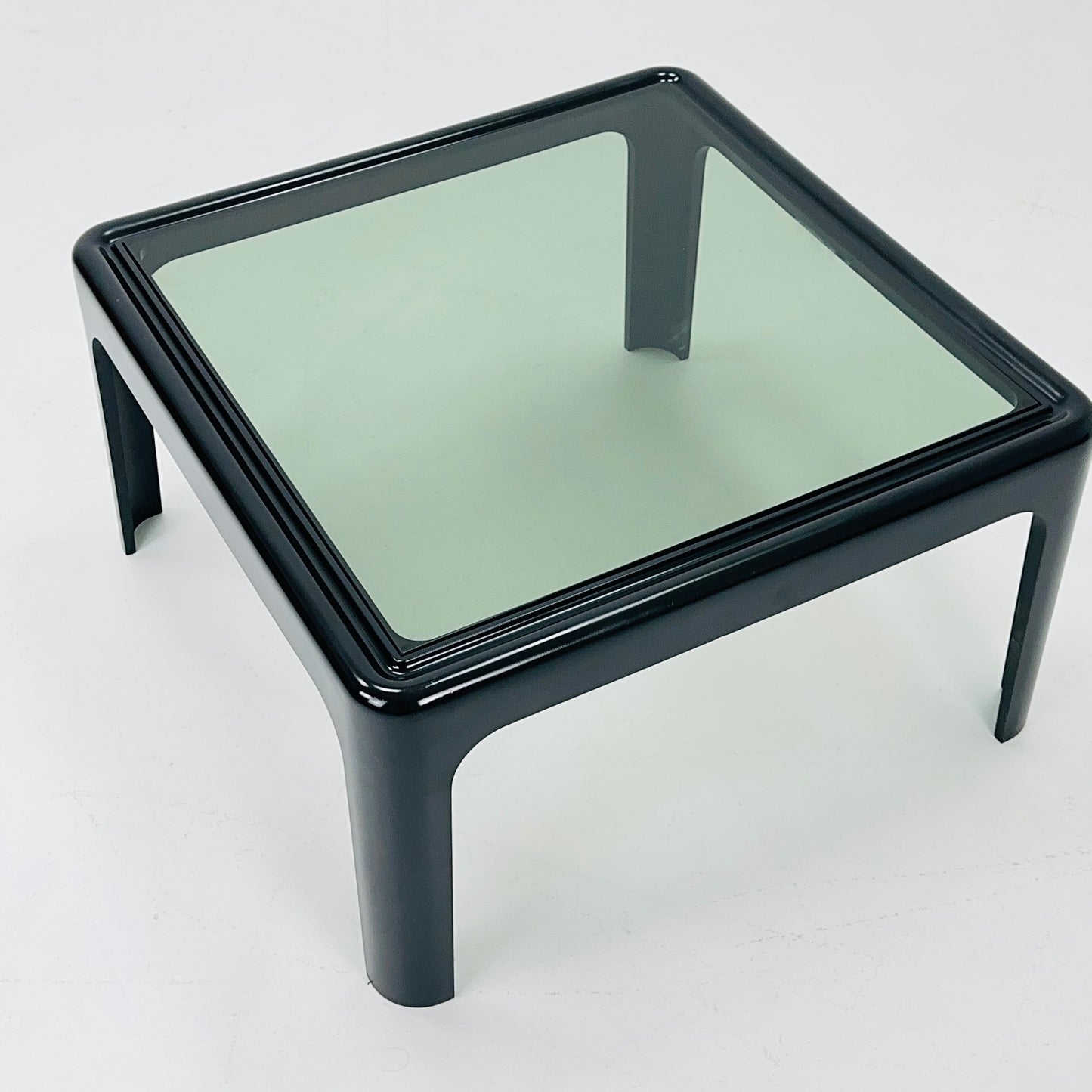 Mid-Century Space Age green smoked glass coffee table by Peter Ghyczy for Horn Collection, 1960s