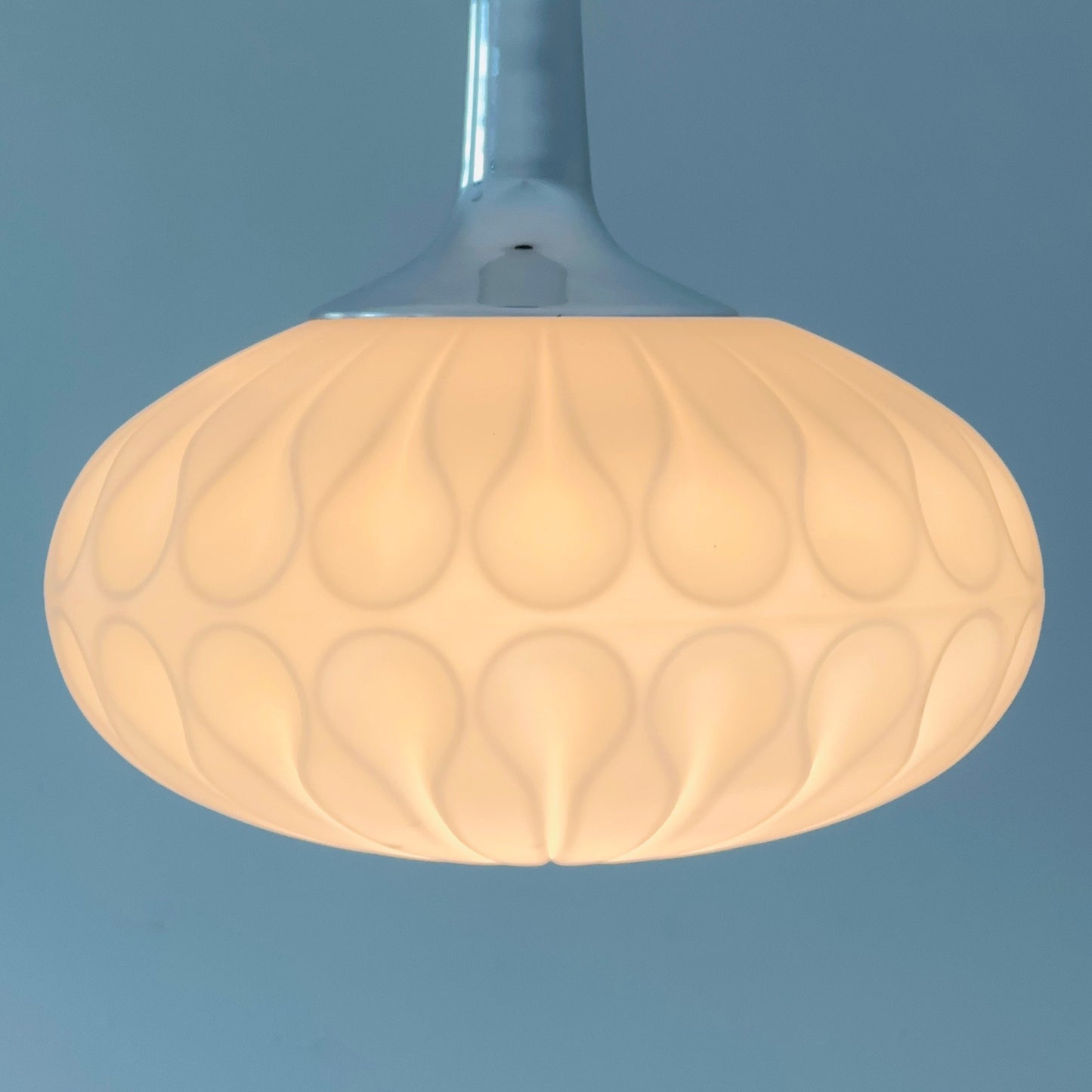 Mid century opaline glass pendant lamp from Peill & Putzler, Germany 1970s
