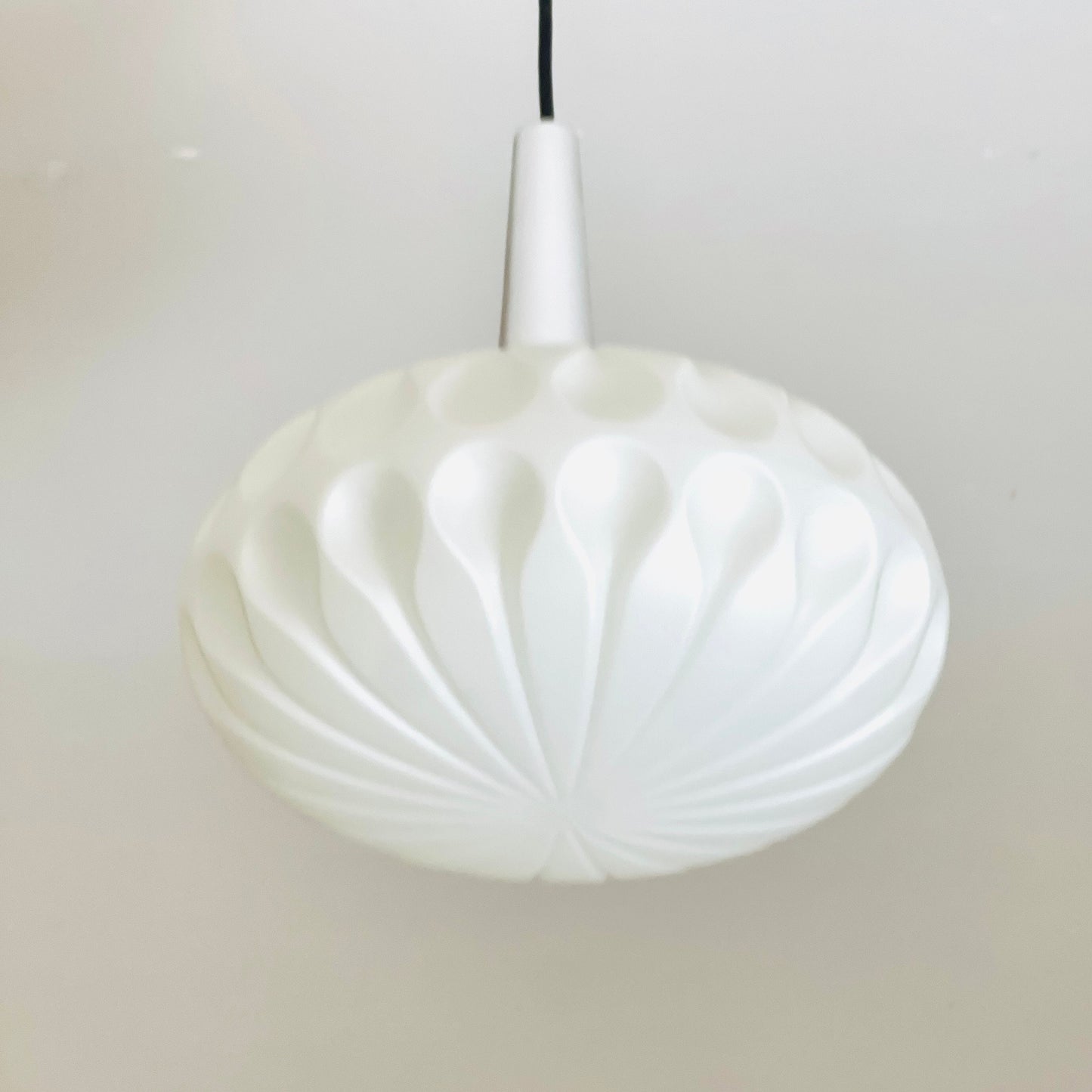 Mid century opaline glass pendant lamp from Peill & Putzler, Germany 1970s