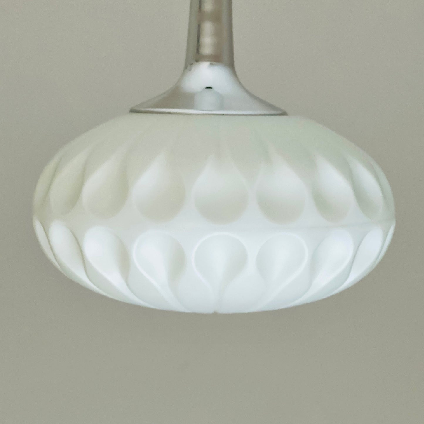 Mid century opaline glass pendant lamp from Peill & Putzler, Germany 1970s