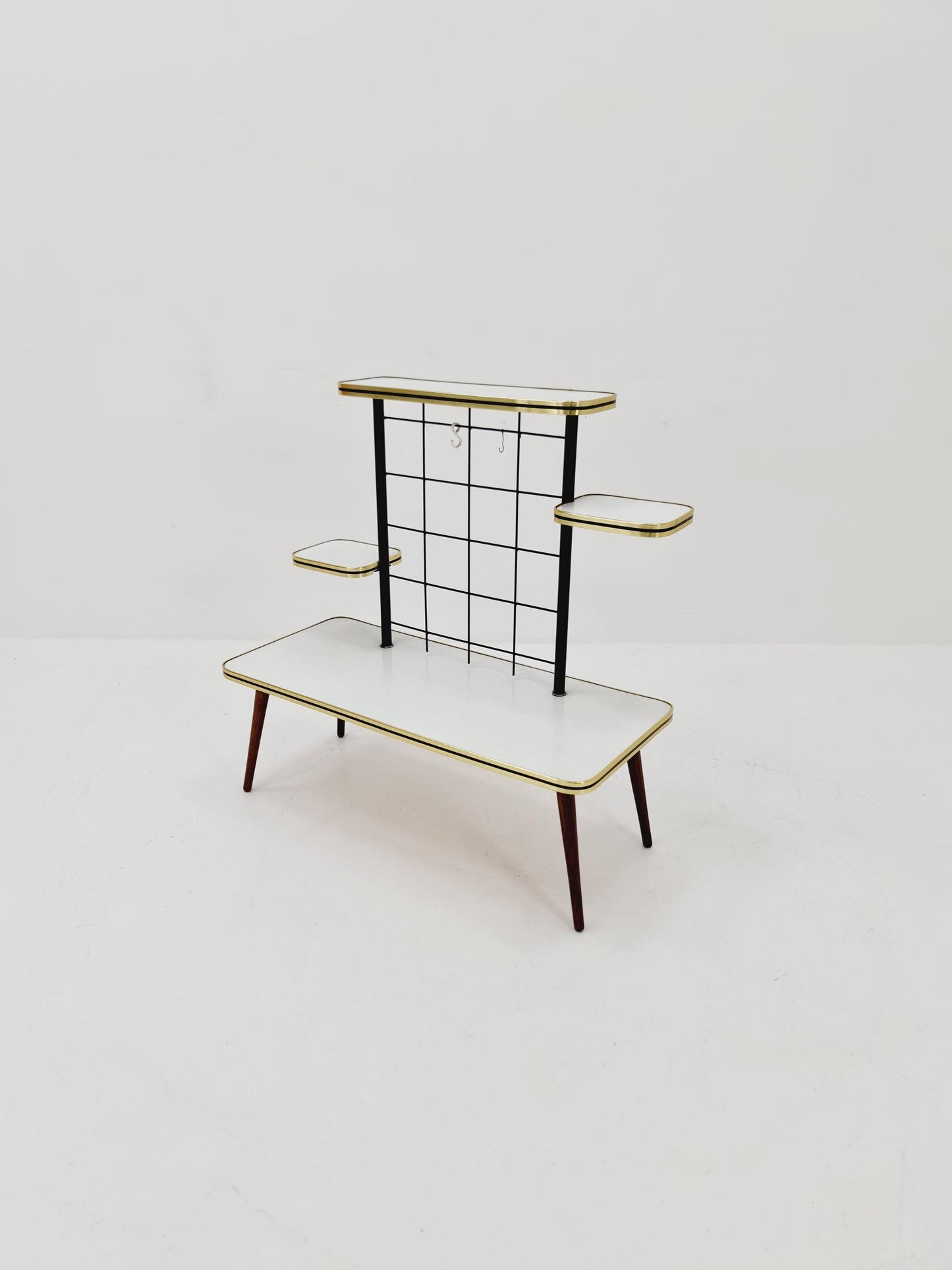 Big 1950s German Plant Stand, Vintage Mid-Century Minimalist Indoor Plant Stand Side Table Retro flower table