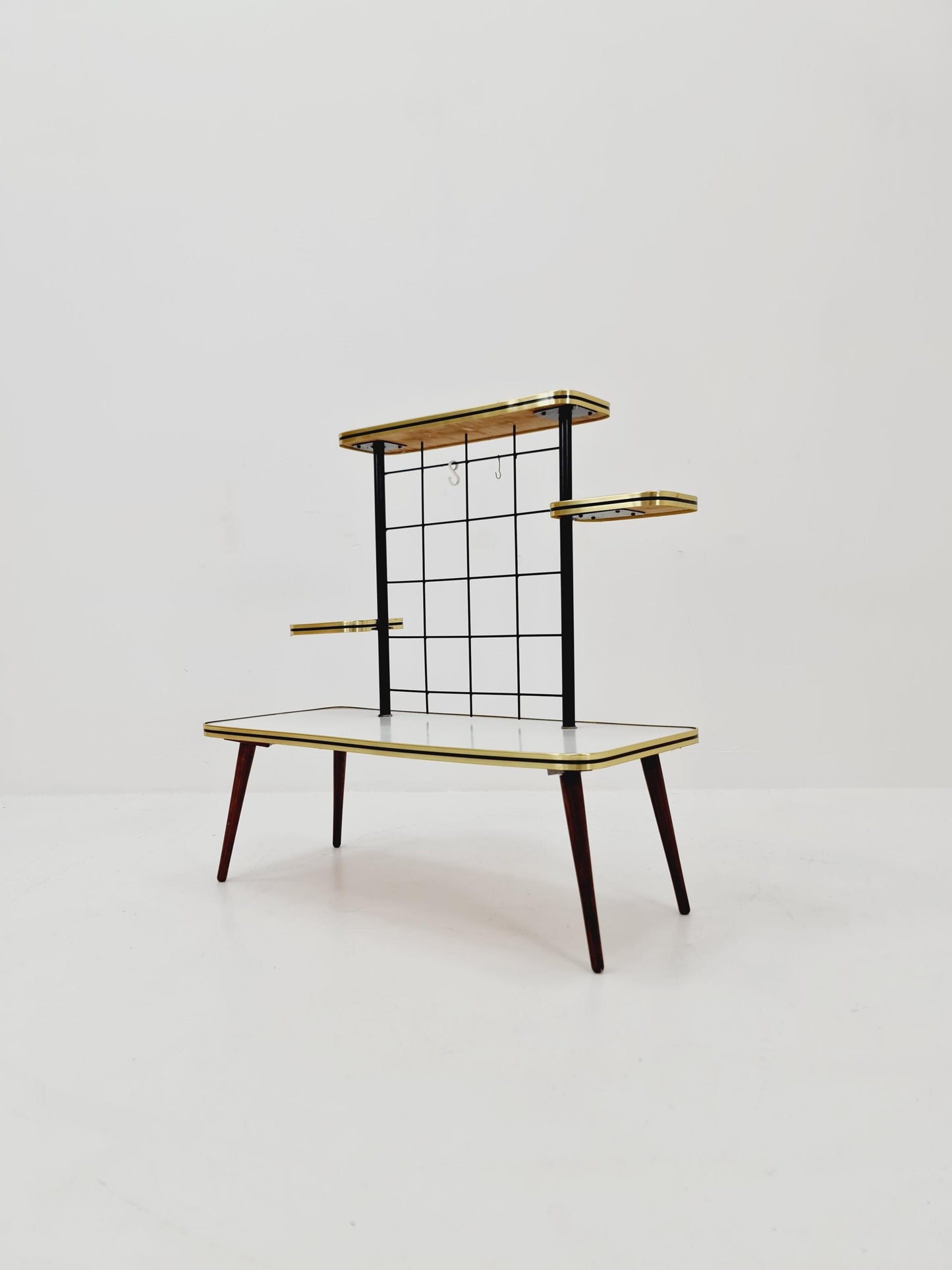 Big 1950s German Plant Stand, Vintage Mid-Century Minimalist Indoor Plant Stand Side Table Retro flower table