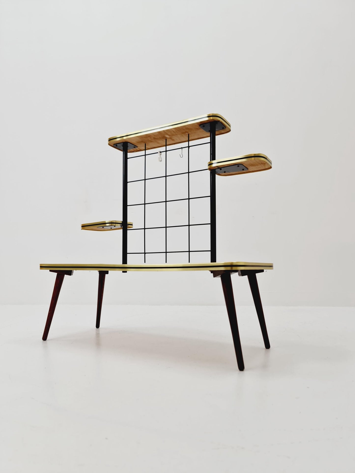 Big 1950s German Plant Stand, Vintage Mid-Century Minimalist Indoor Plant Stand Side Table Retro flower table