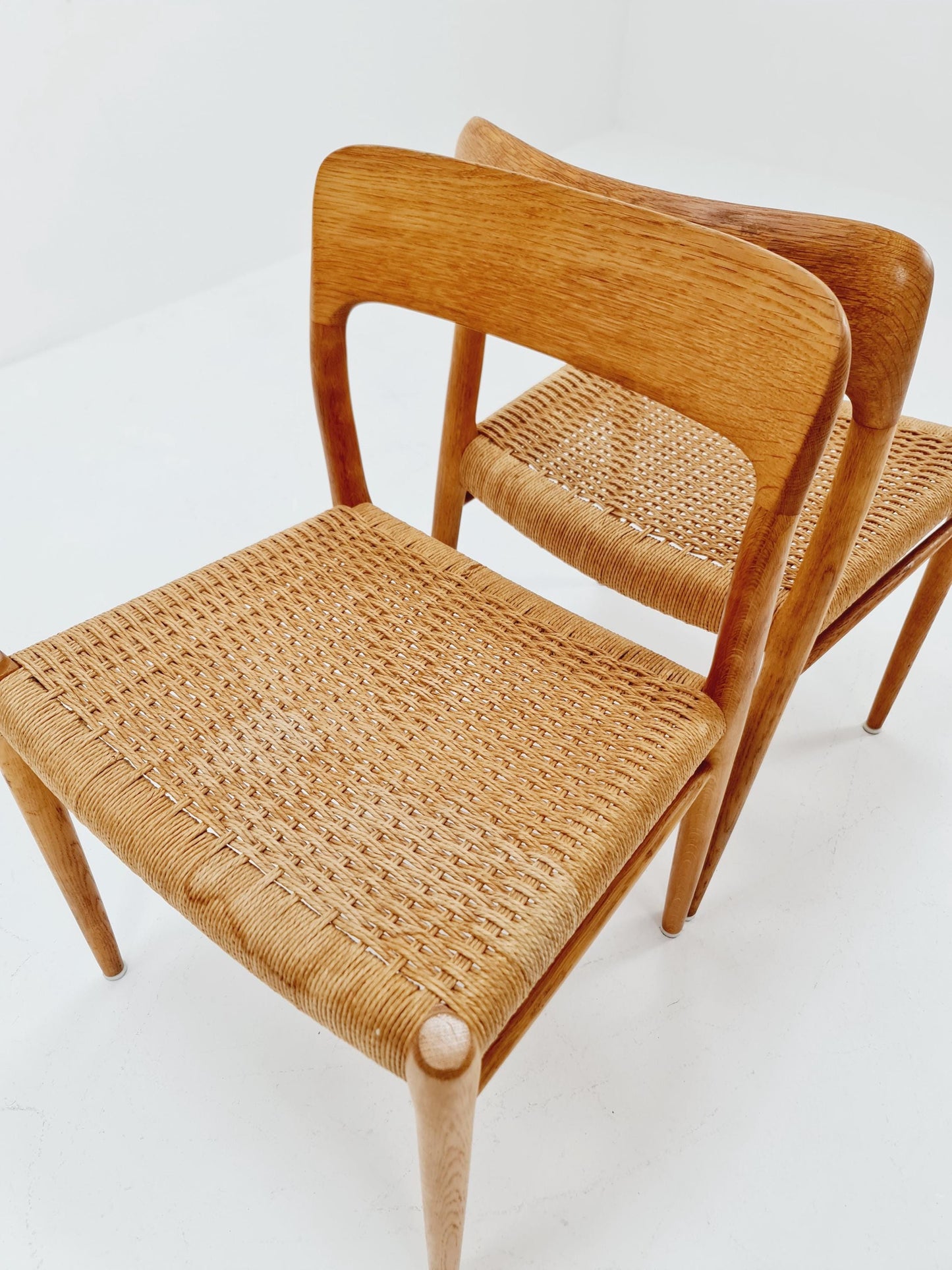Vintage Danish Oak dining charis by Niels Otto Moller Model 75, 1960s, set of 2
