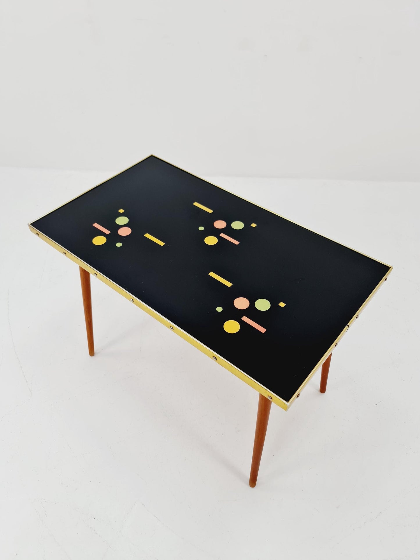 Rare mid century vintage coffetable witth glass top from the 60s By Veb Mihoma