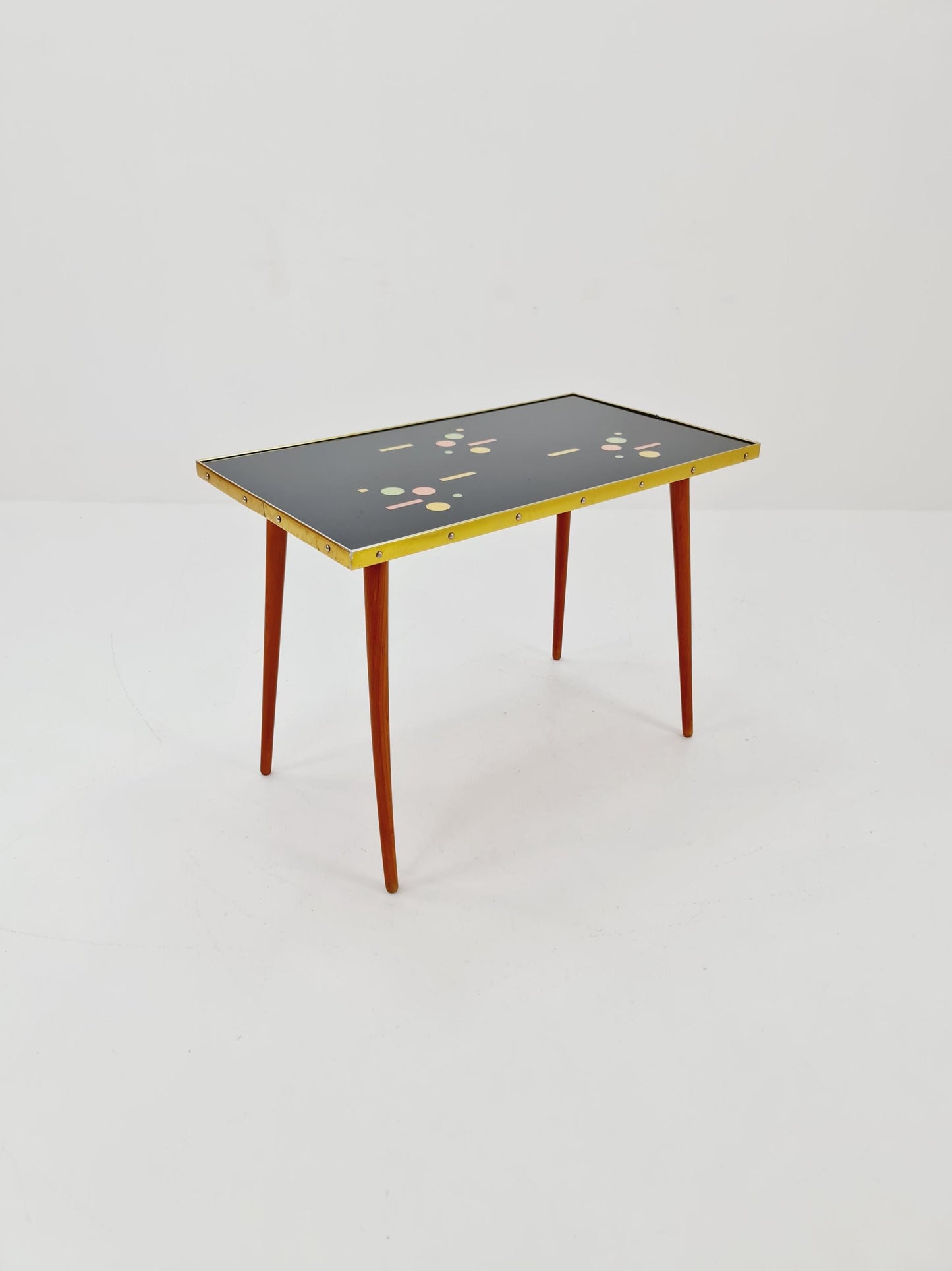 Rare mid century vintage coffetable witth glass top from the 60s By Veb Mihoma