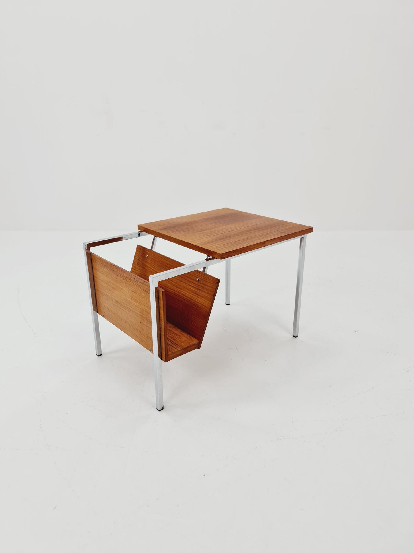 Danish Mid century teak Side table with magazine rack, 1960s