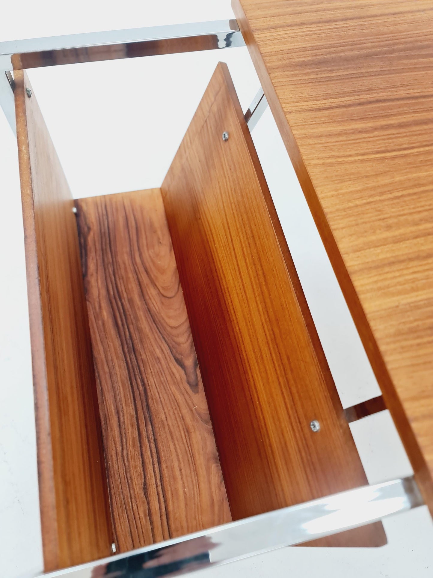 Danish Mid century teak Side table with magazine rack, 1960s
