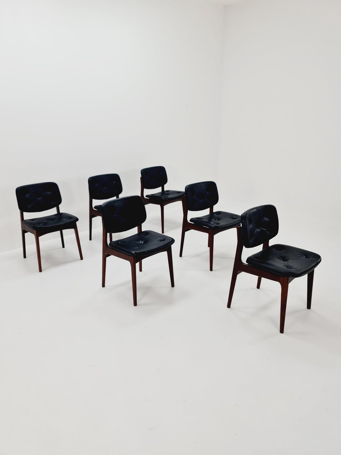 Danish teak dining chairs 1960s, set of 6
