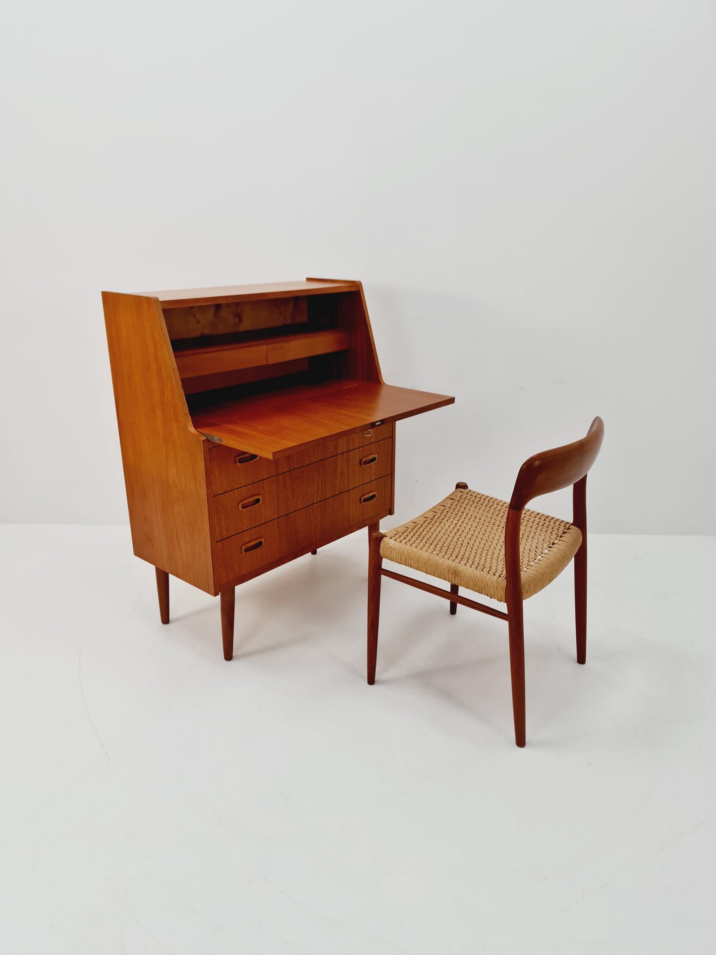 Midcentury Danish vintage teak secretary 1960s