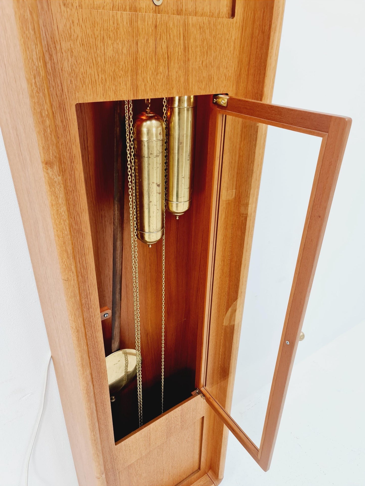 Mid century Modern Danish stand clock teak By Westminster clocks copenhagen 1960