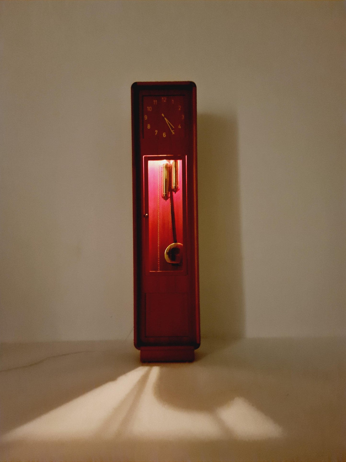 Mid century Modern Danish stand clock teak By Westminster clocks copenhagen 1960