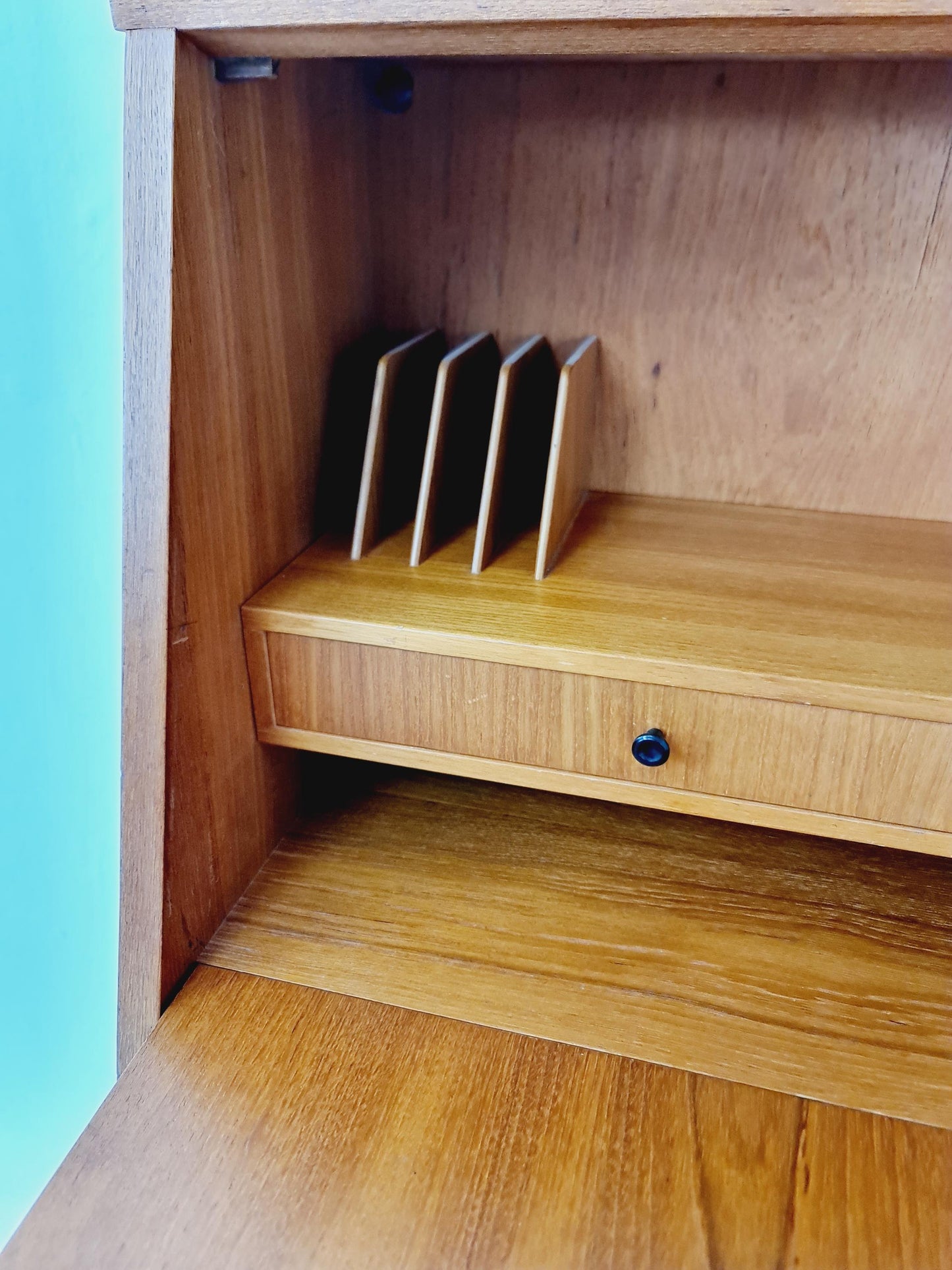 Vintage Danish teak wall hanging Secretary, desk, 1960s