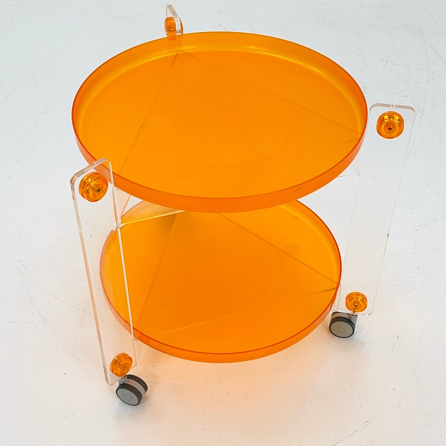 Space Age plastic bar cart by Luigi Massoni for Guzzini, Italy 1970s