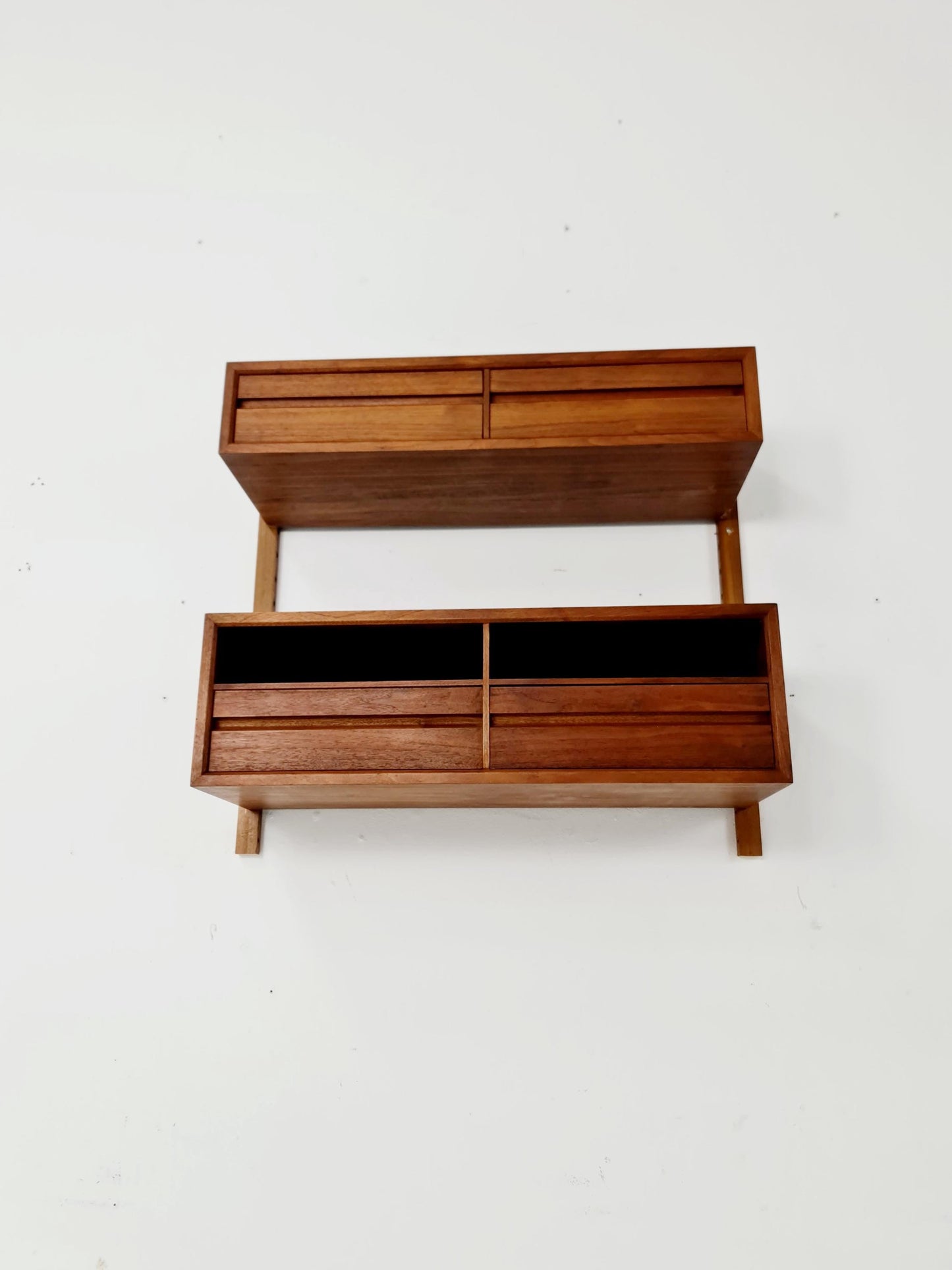Midcentury Danish walnut Wall-Mounted Shelving Unit, by Royal for Poul Cadovius, 1960s