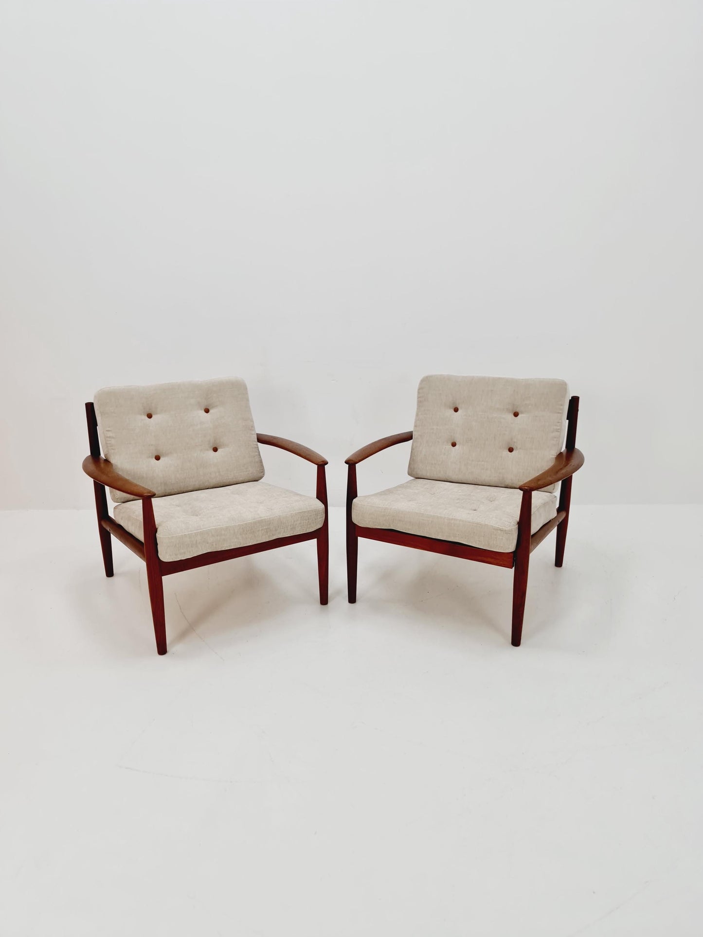 Set of 2 Mid-century Rare Danish teak lounge chair/ Easy chair by Grete Jalk For France &Son , 1960s