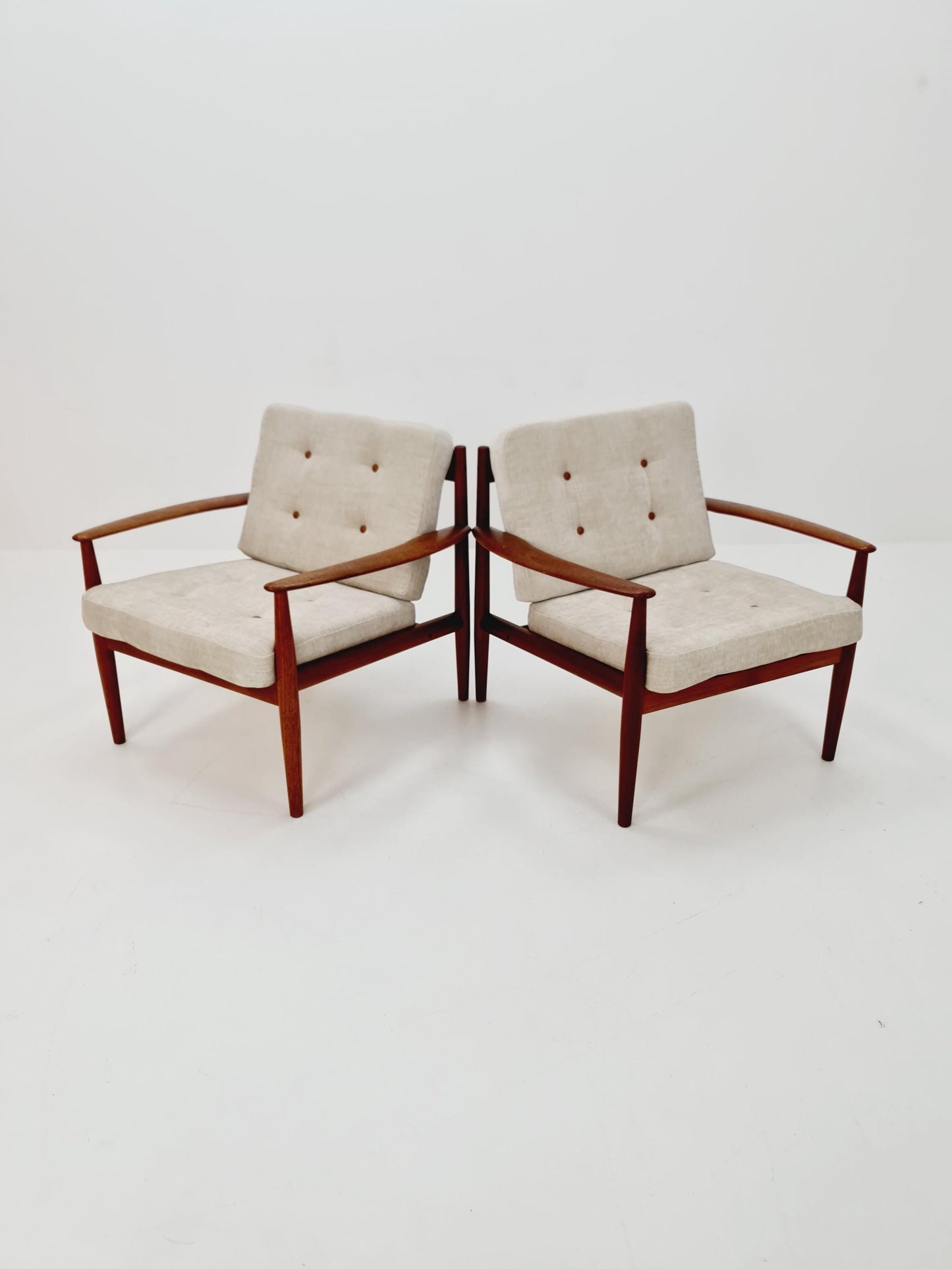 Set of 2 Mid-century Rare Danish teak lounge chair/ Easy chair by Grete Jalk For France &Son , 1960s