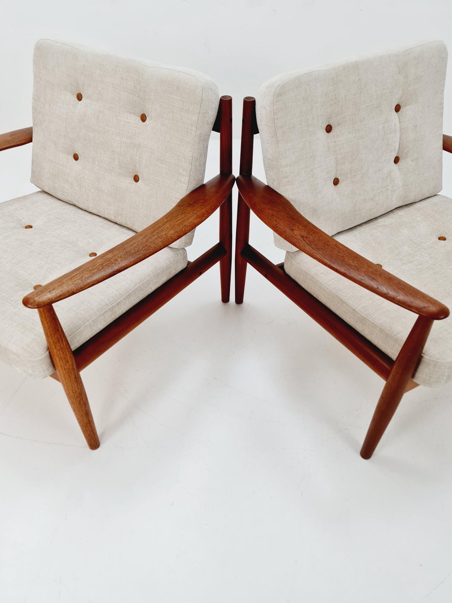 Set of 2 Mid-century Rare Danish teak lounge chair/ Easy chair by Grete Jalk For France &Son , 1960s