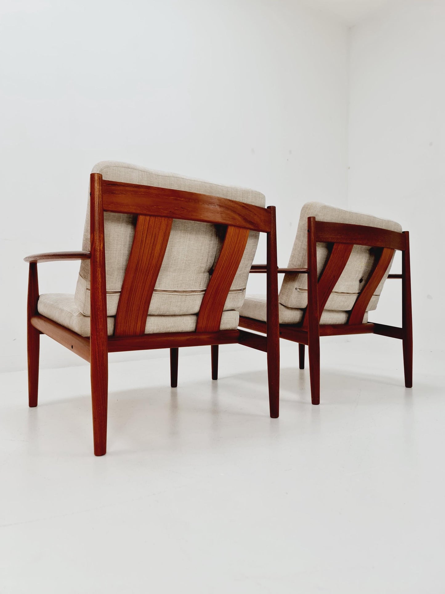 Set of 2 Mid-century Rare Danish teak lounge chair/ Easy chair by Grete Jalk For France &Son , 1960s