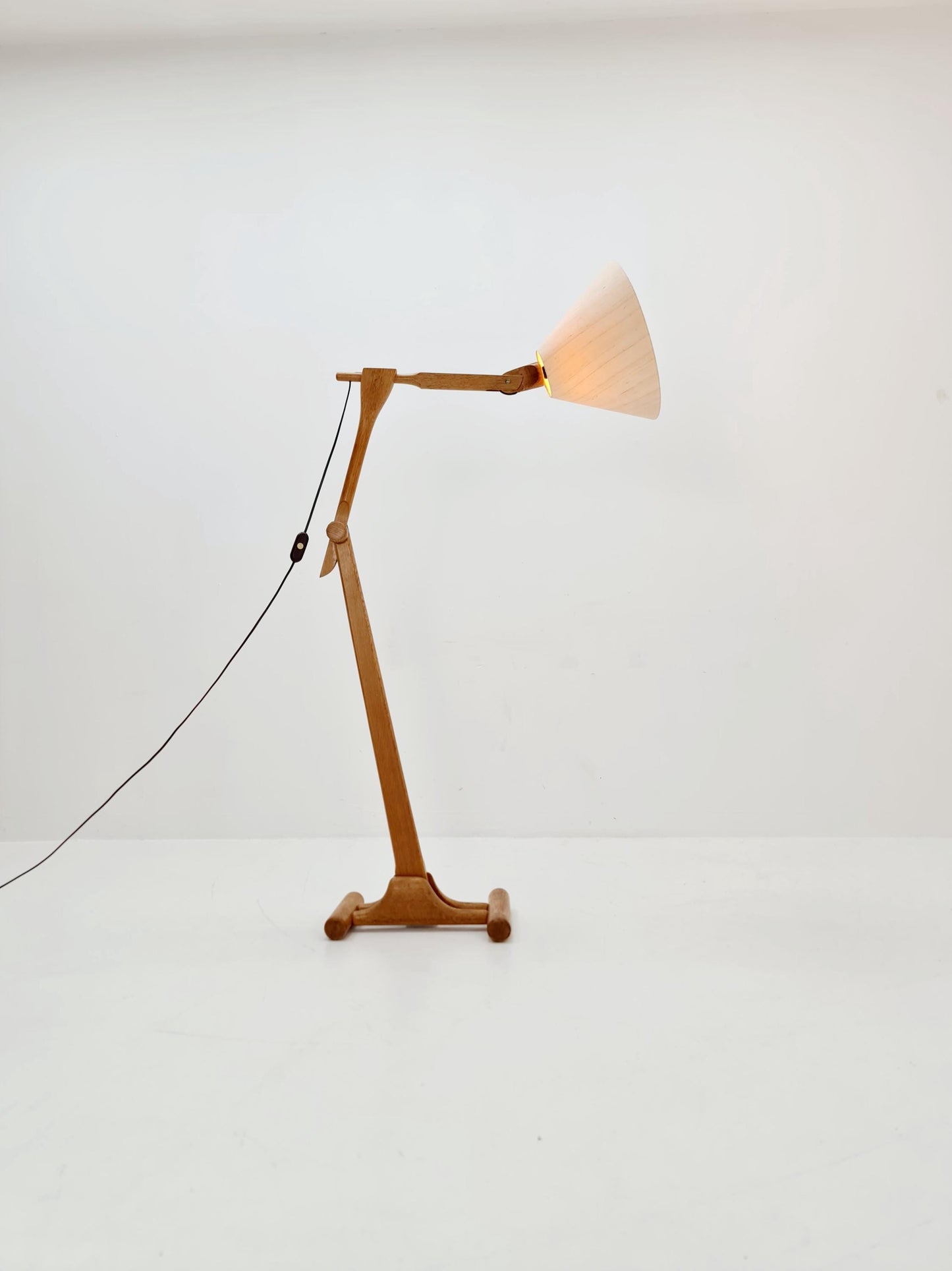 Rare Vintage Danish Oak floor lamp by DOMUS 1970s