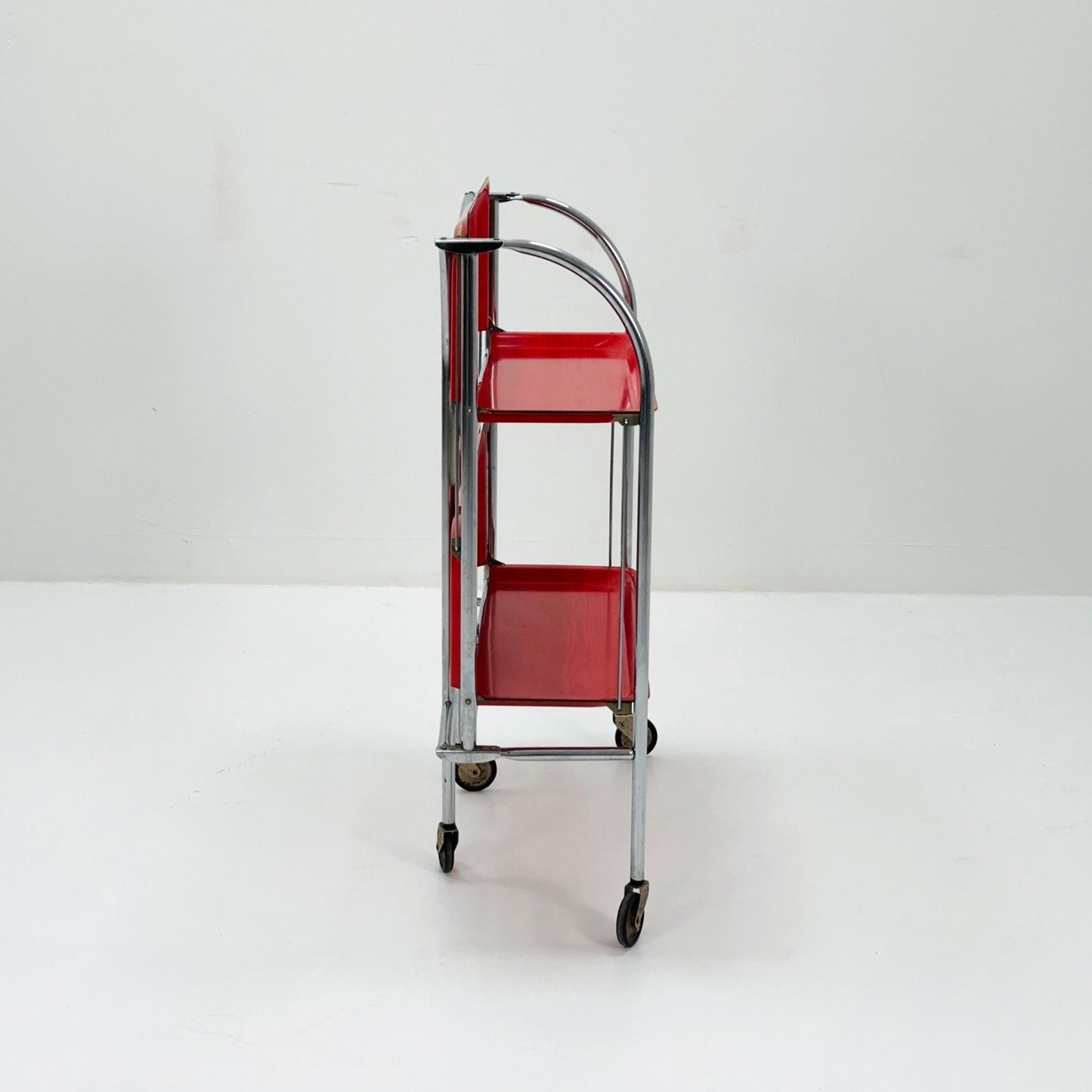 Mid century Folding red tea trolley /Serving trolley 1960-70s.