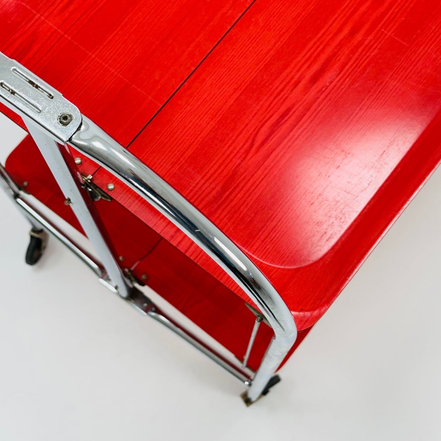 Mid century Folding red tea trolley /Serving trolley 1960-70s.