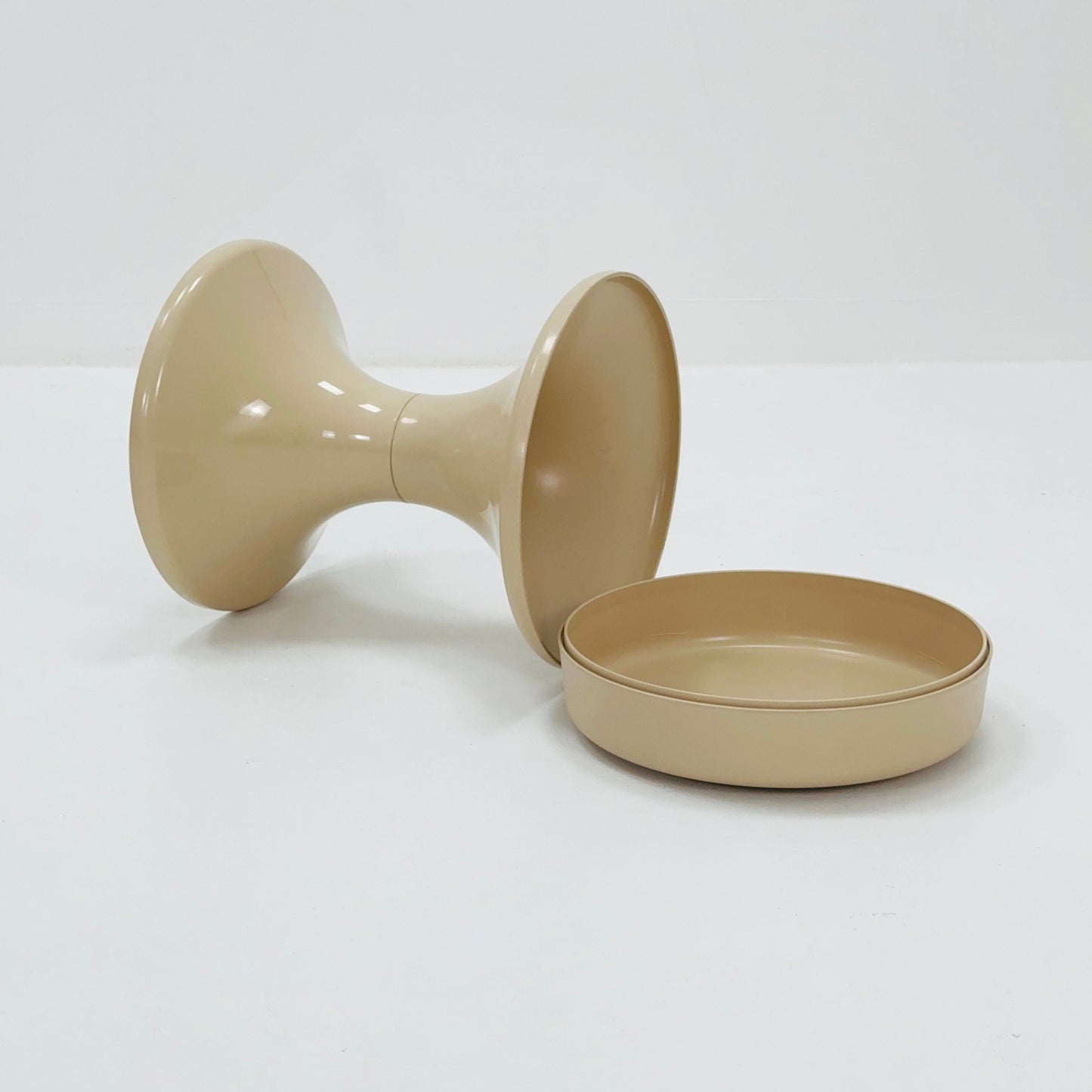 Space age beige stool by Isoklepa - space age stool - Tulip Stool - Vintage Plastic Stool - Germany, 1970s