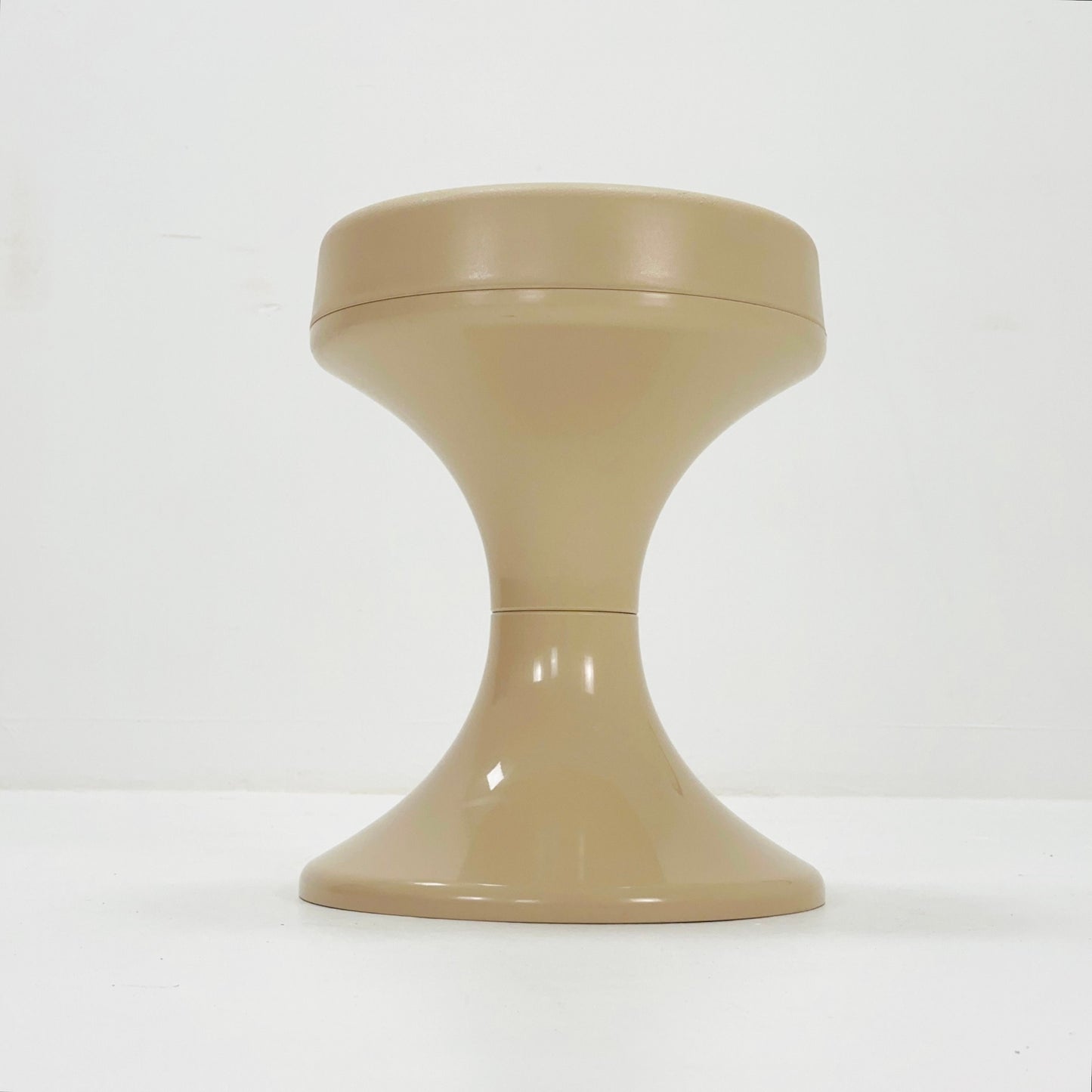 Space age beige stool by Isoklepa - space age stool - Tulip Stool - Vintage Plastic Stool - Germany, 1970s