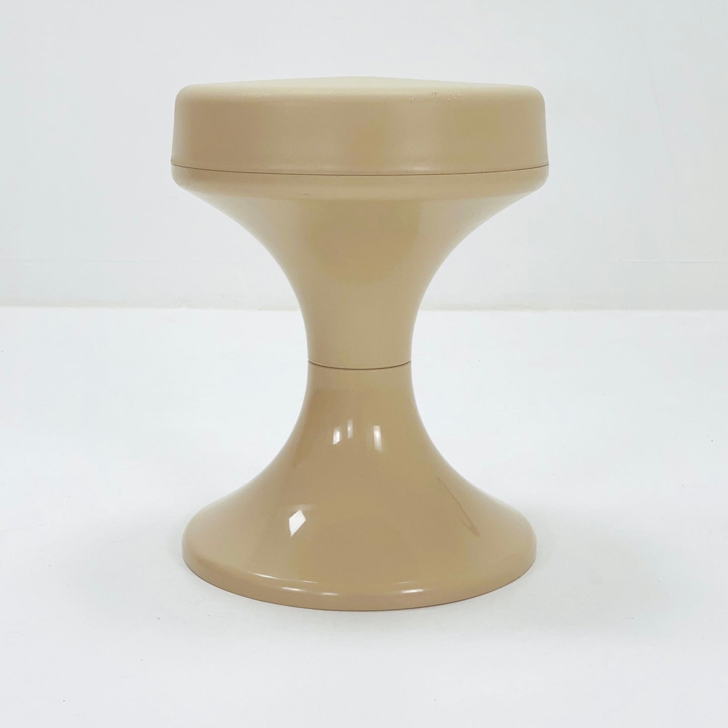 Space age beige stool by Isoklepa - space age stool - Tulip Stool - Vintage Plastic Stool - Germany, 1970s