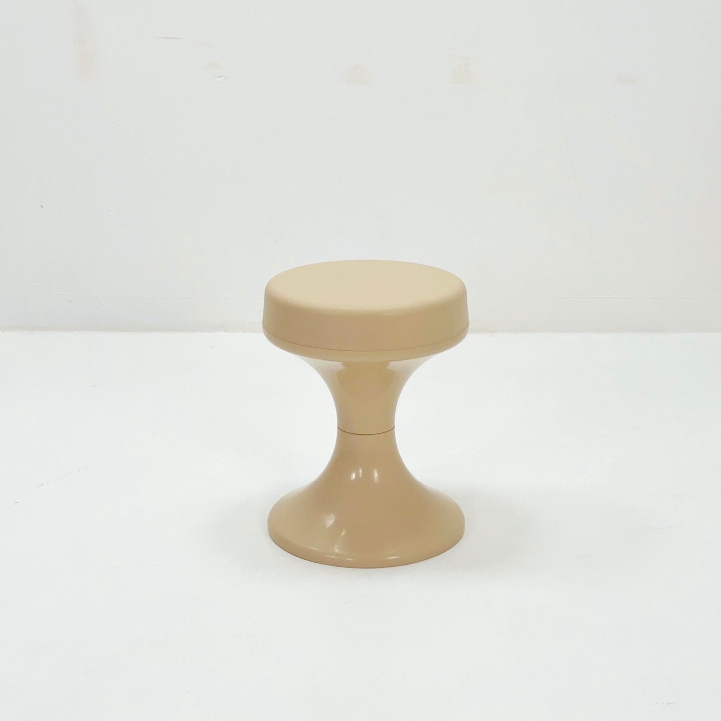 Space age beige stool by Isoklepa - space age stool - Tulip Stool - Vintage Plastic Stool - Germany, 1970s