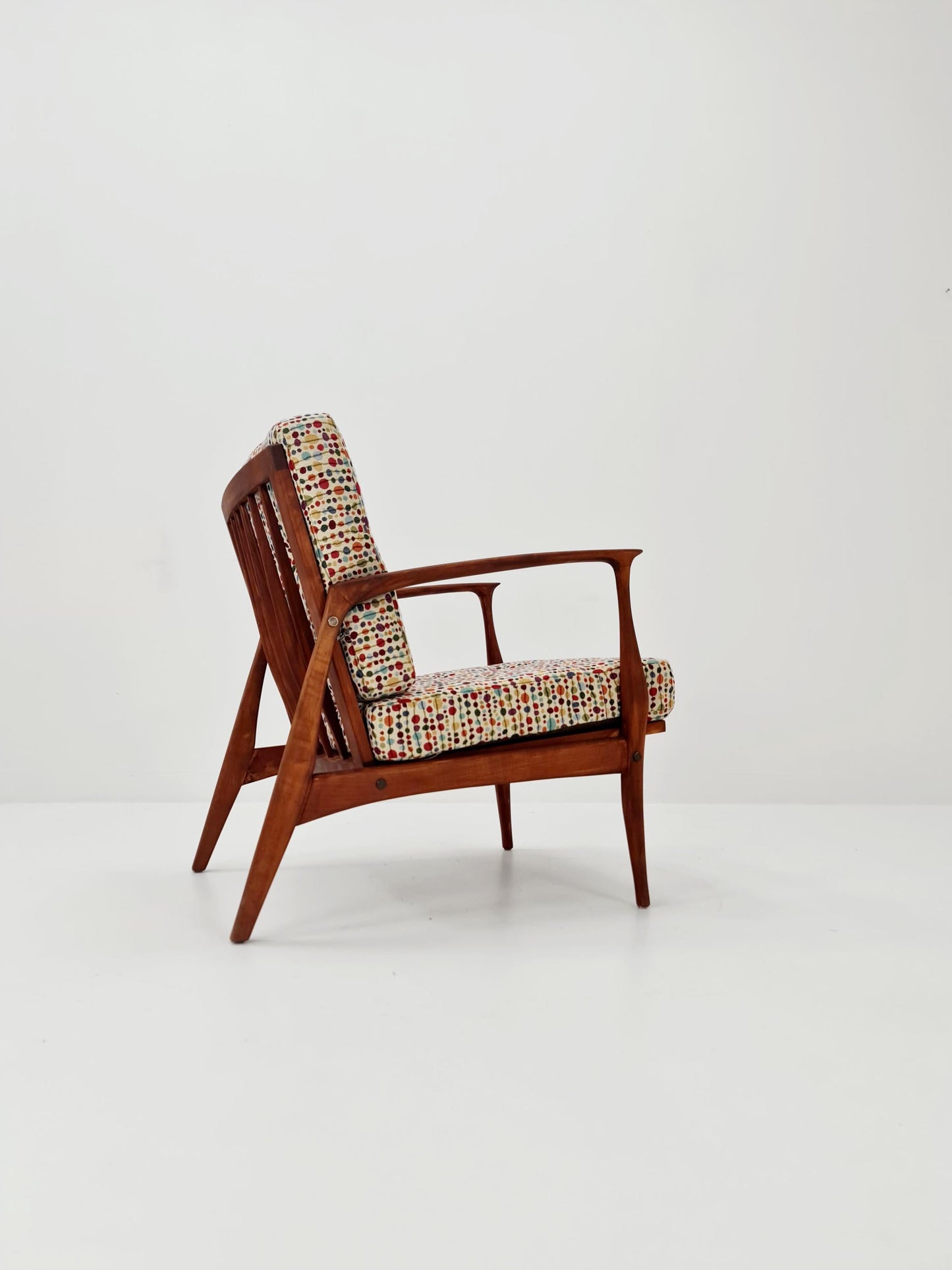 Mid-century German lounge armchair cherry wood , 1960s