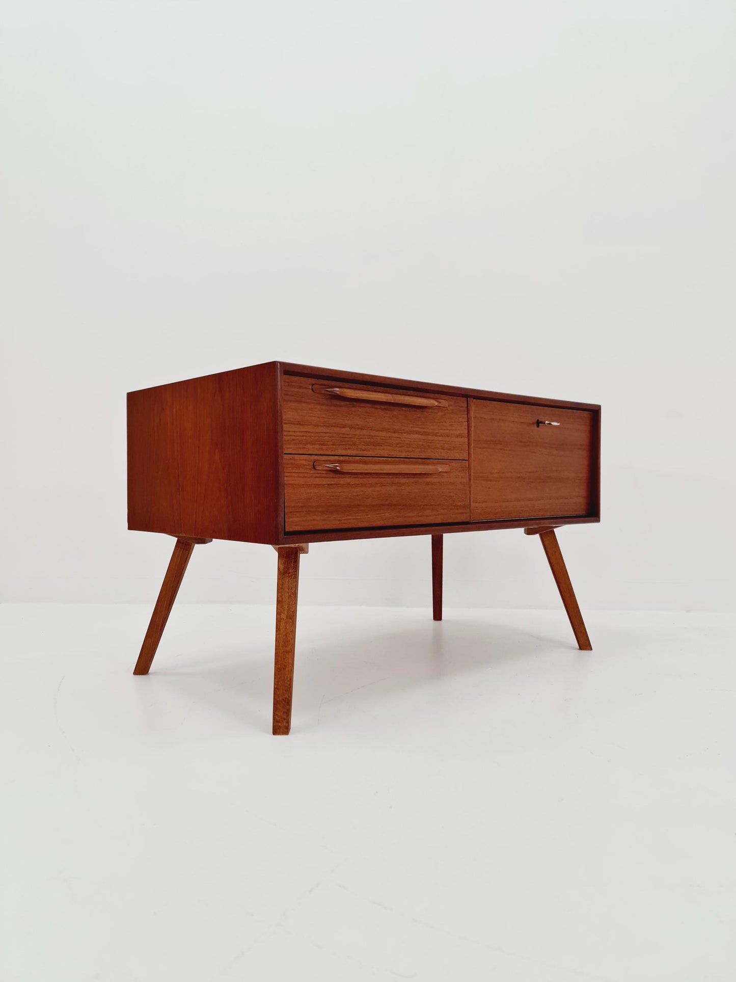 Mid Century Modern German teak record cabinet by Heinrich Riestenpatt For RT 200 ,1960