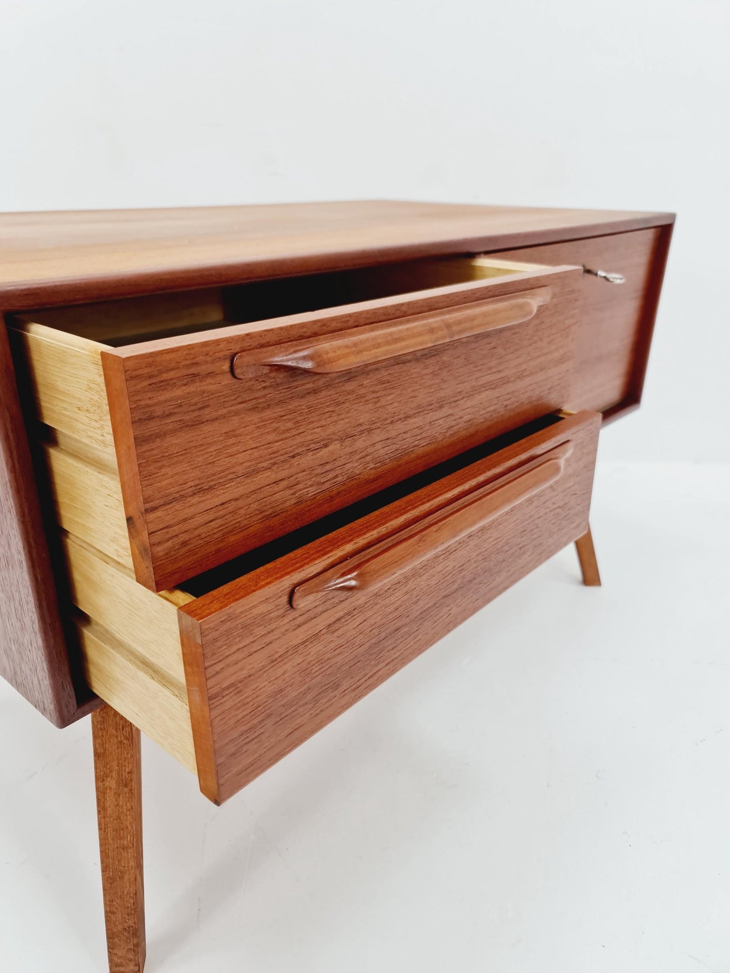 Mid Century Modern German teak record cabinet by Heinrich Riestenpatt For RT 200 ,1960