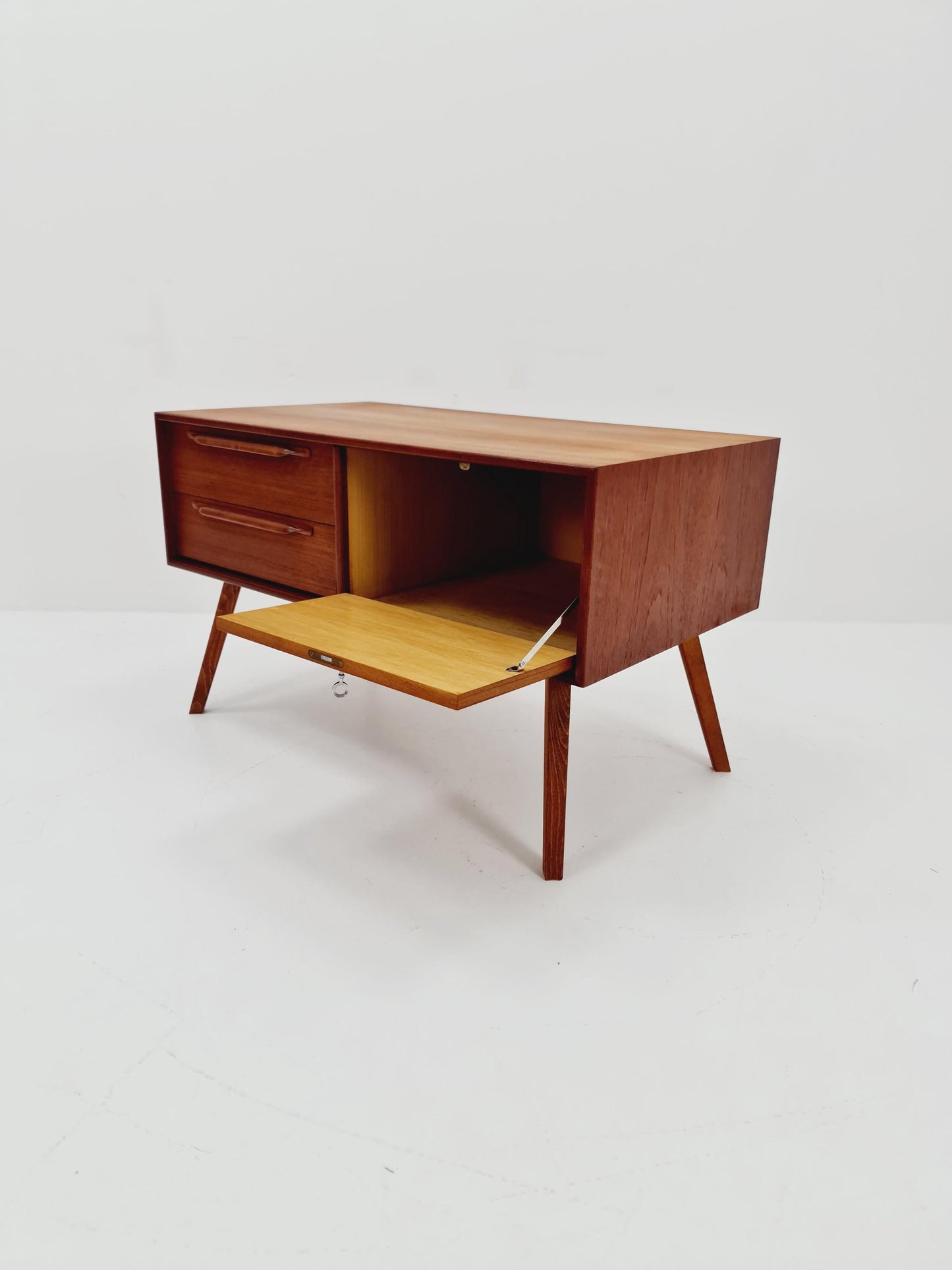 Mid Century Modern German teak record cabinet by Heinrich Riestenpatt For RT 200 ,1960