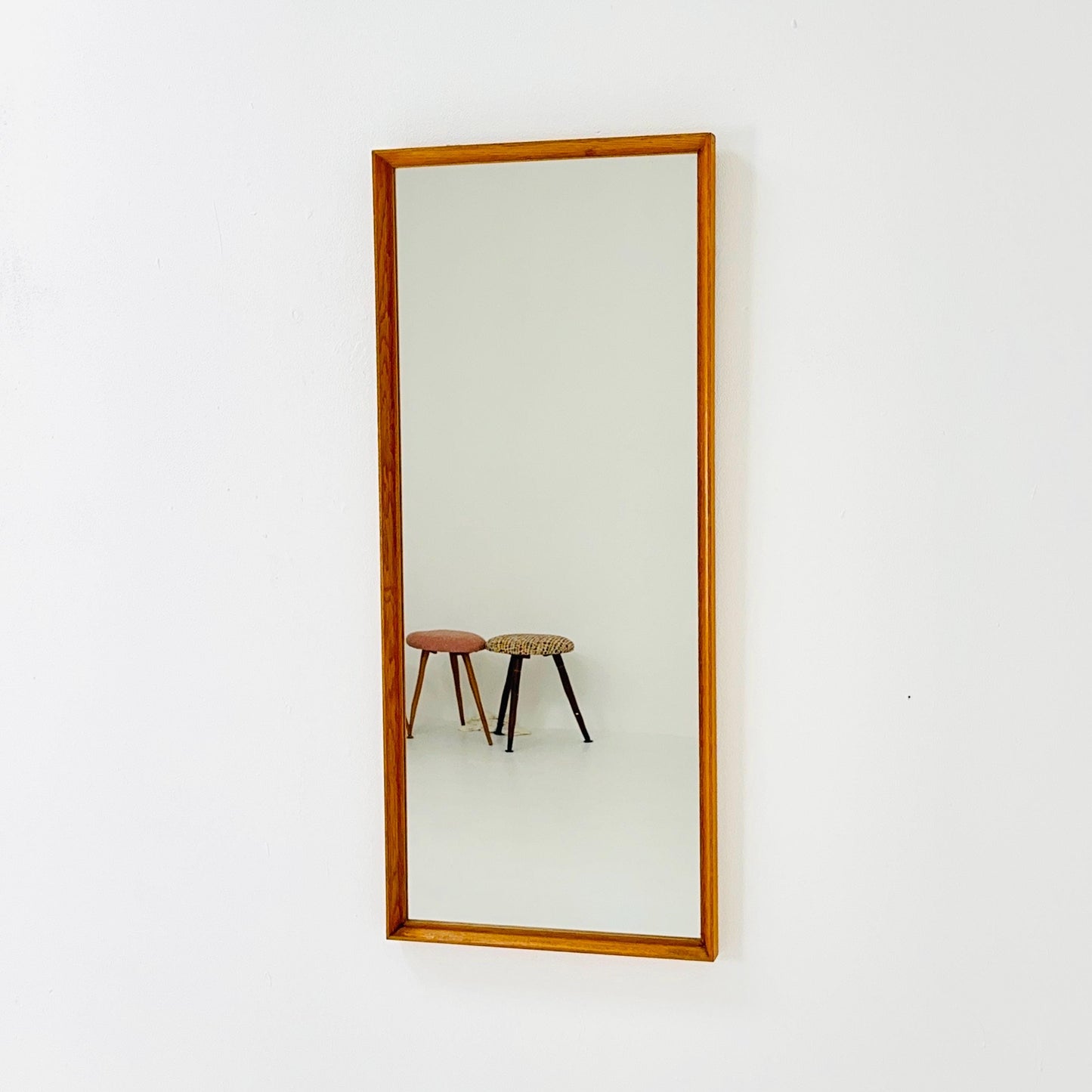 Oak Swedish mid-century Modern wall-mounted mirror 1960s