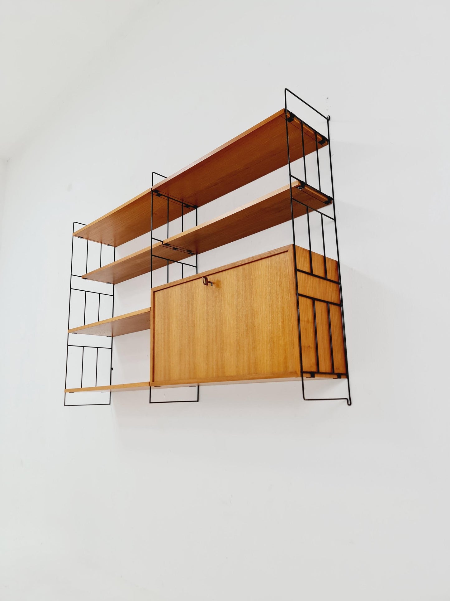 String shelf-system, bookcase cabinet teak by WHB Germany, 1950s