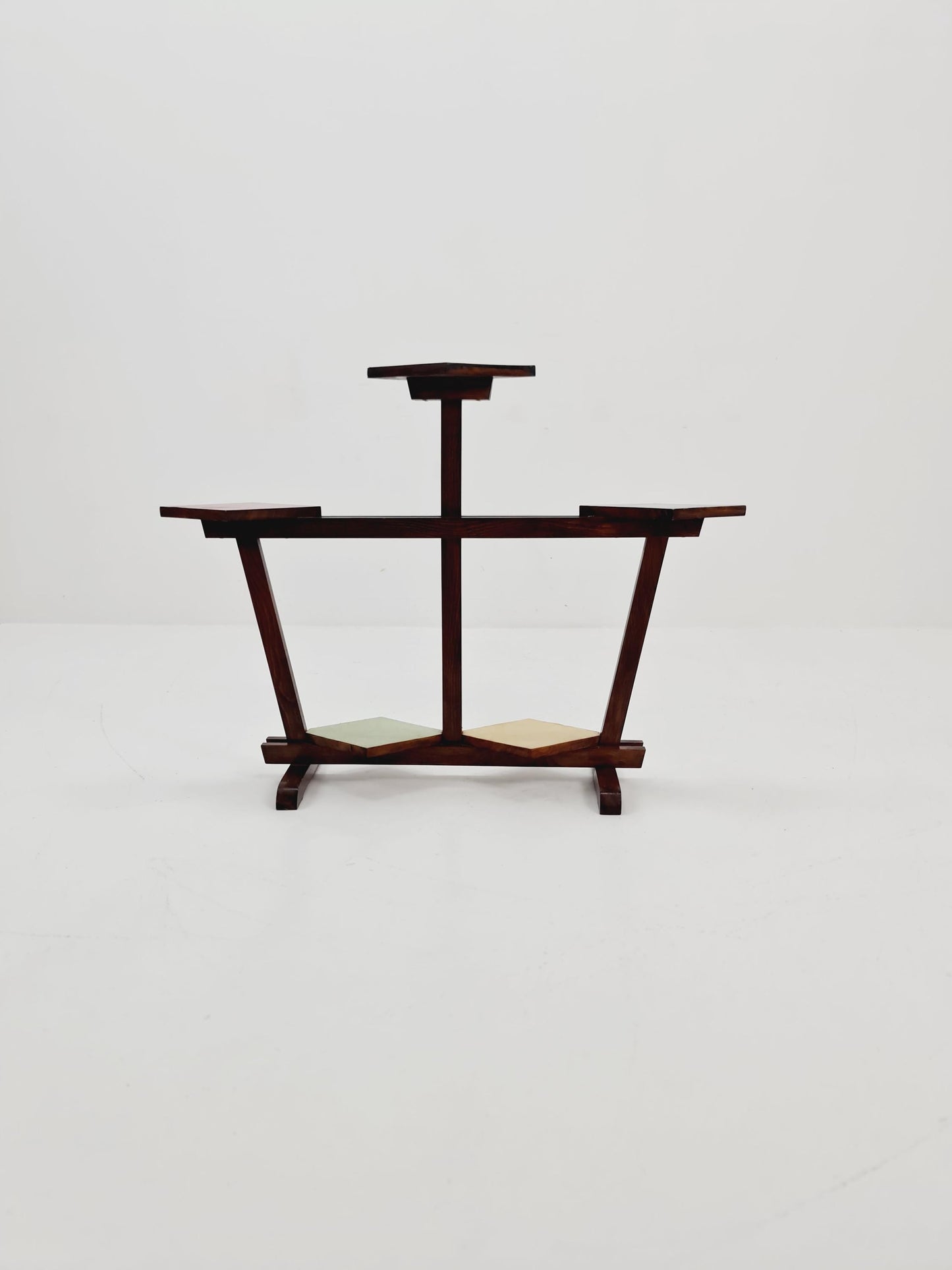 Big 1950s German Plant Stand, Colorful Vintage Mid-Century Minimalist Indoor Plant Stand Side Table Retro flower table